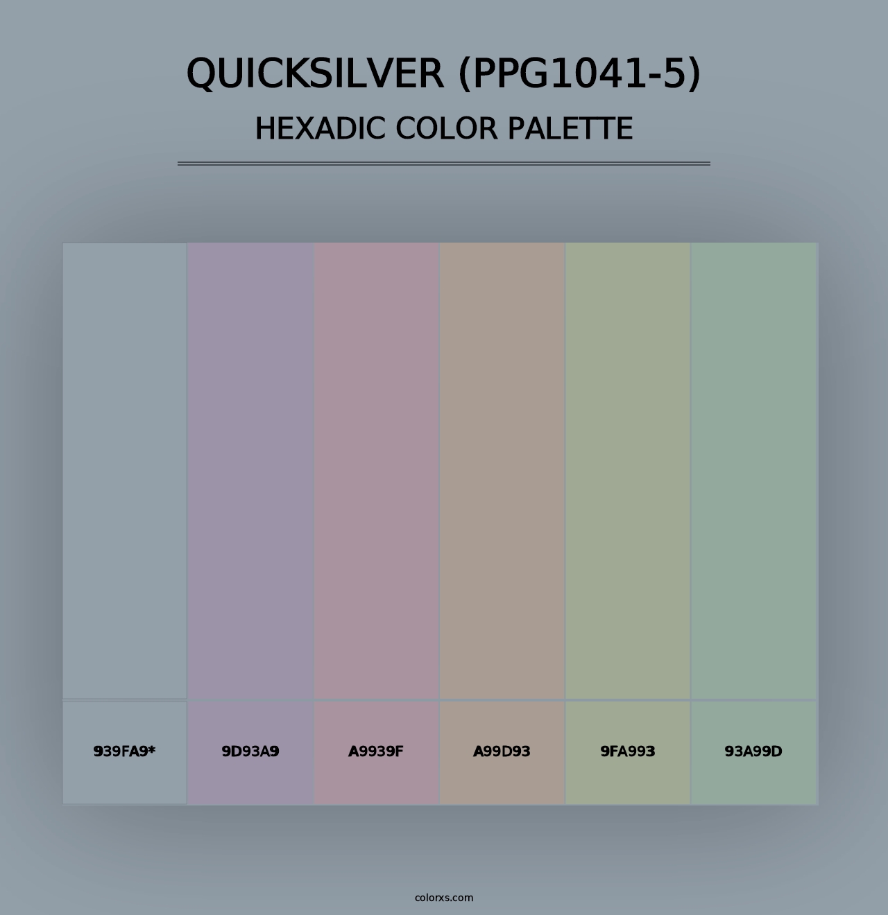 Quicksilver (PPG1041-5) - Hexadic Color Palette