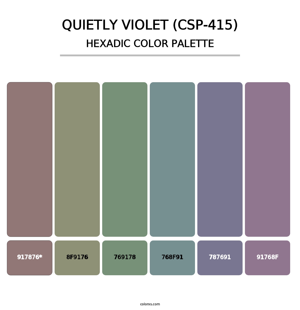 Quietly Violet (CSP-415) - Hexadic Color Palette