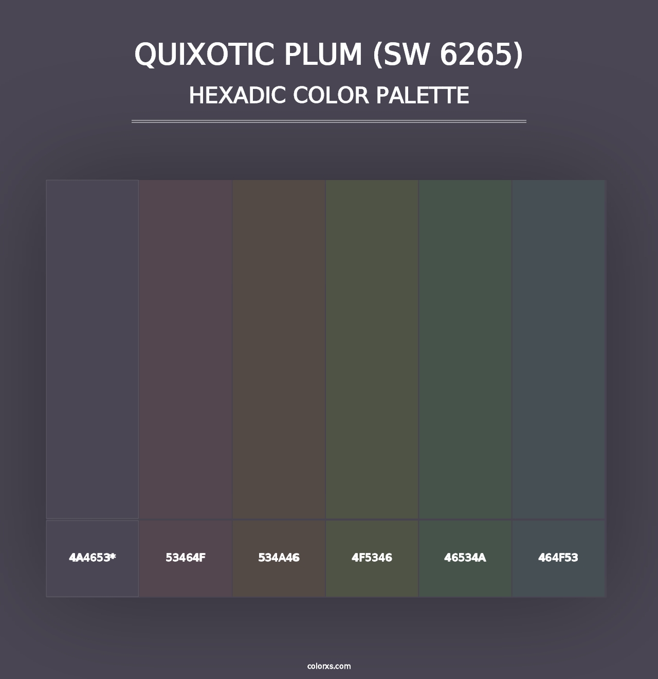 Quixotic Plum (SW 6265) - Hexadic Color Palette