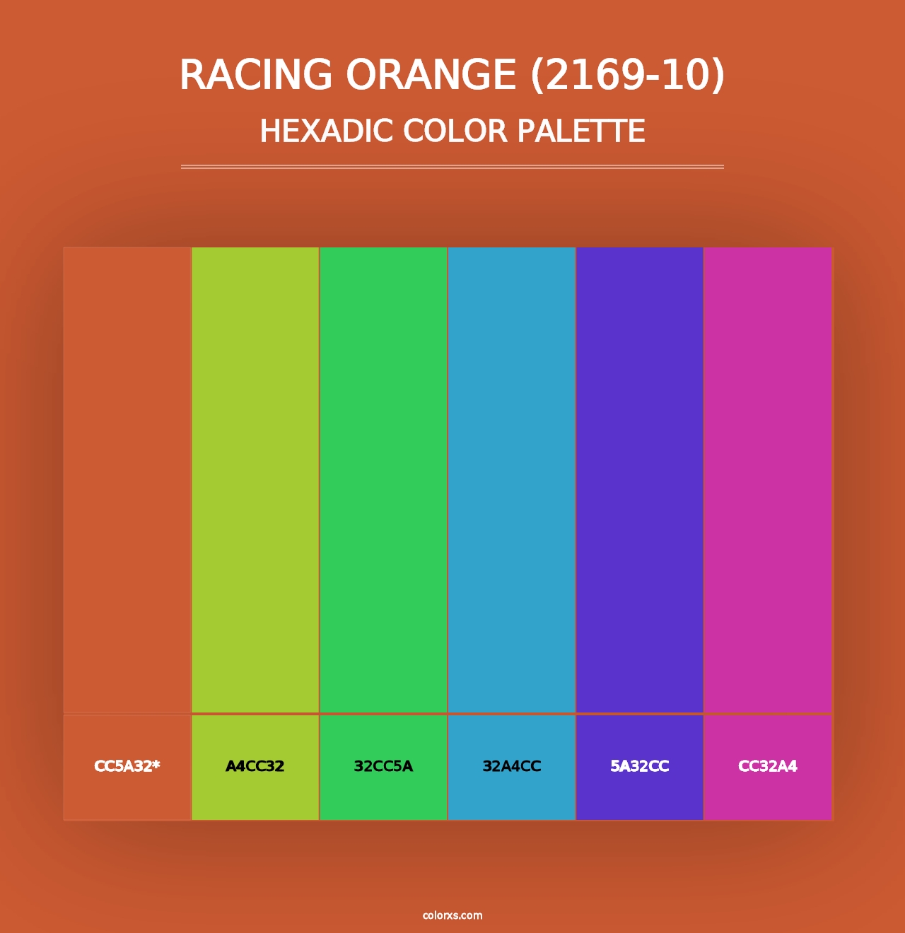 Racing Orange (2169-10) - Hexadic Color Palette