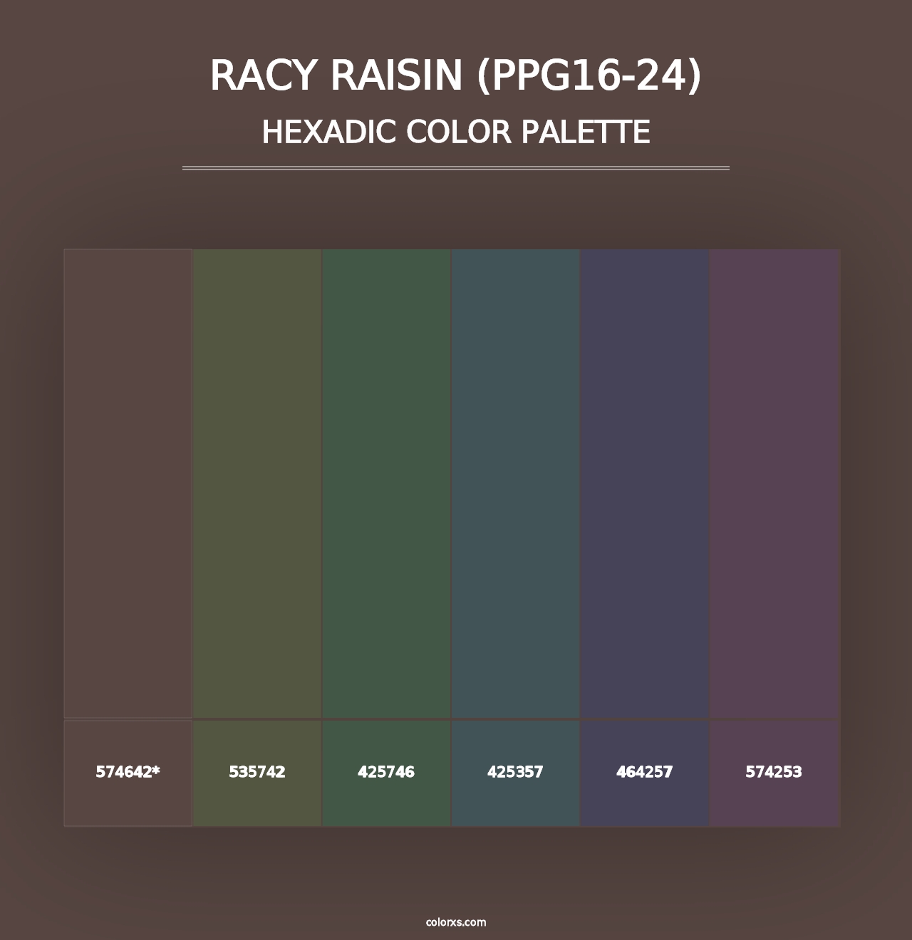 Racy Raisin (PPG16-24) - Hexadic Color Palette