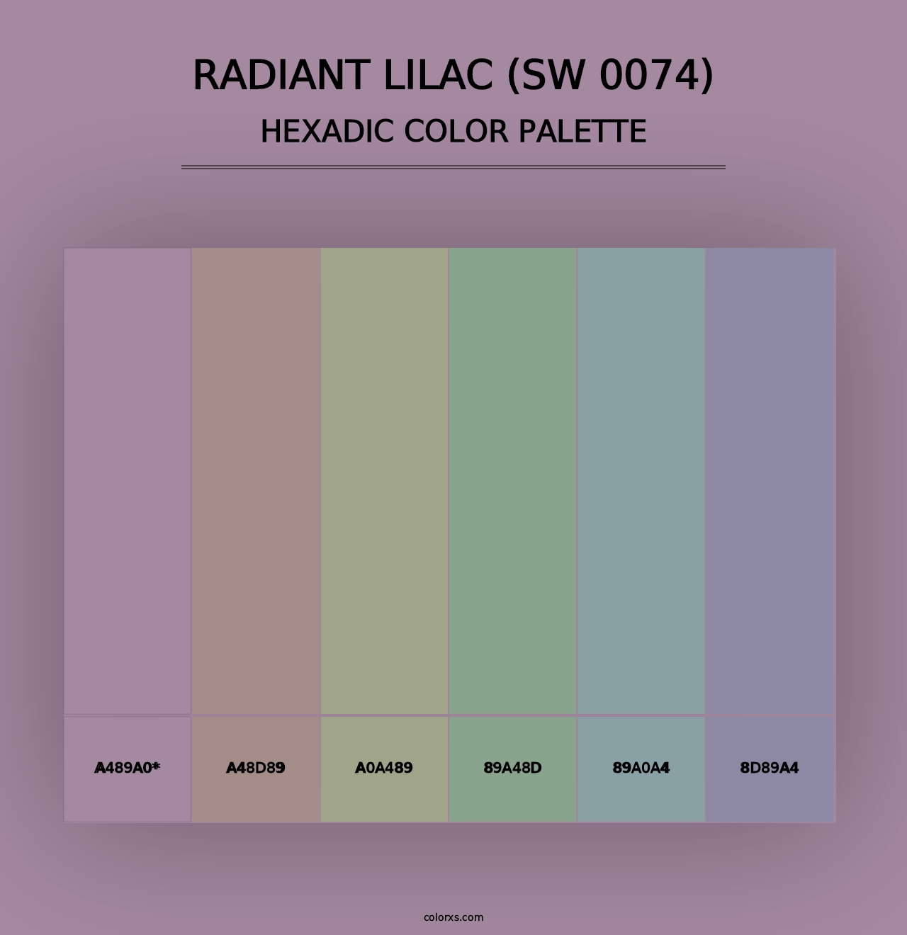 Radiant Lilac (SW 0074) - Hexadic Color Palette