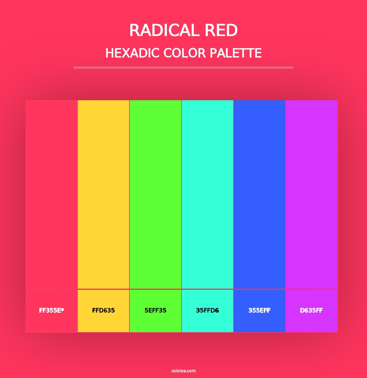 Radical Red - Hexadic Color Palette