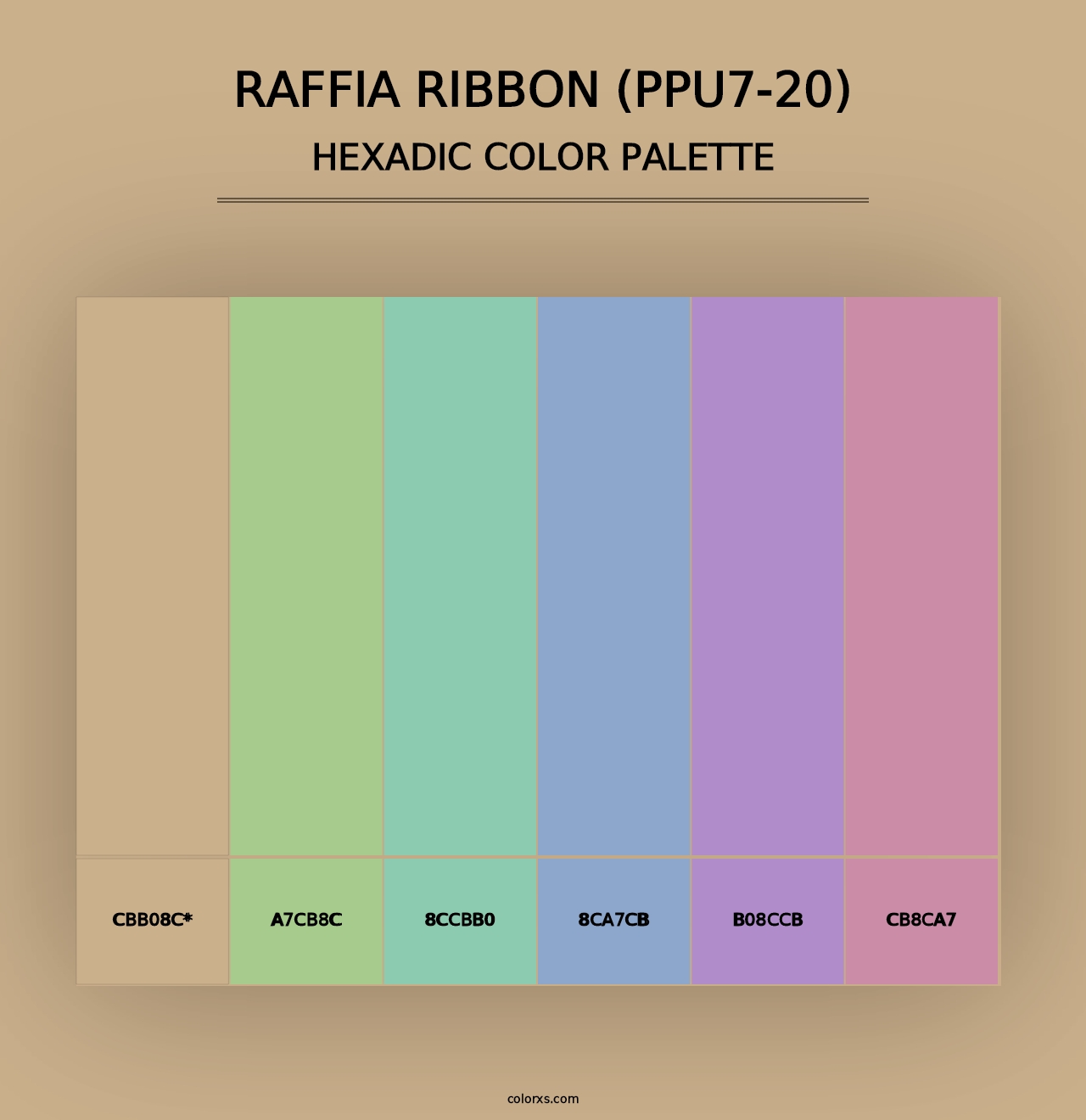 Raffia Ribbon (PPU7-20) - Hexadic Color Palette