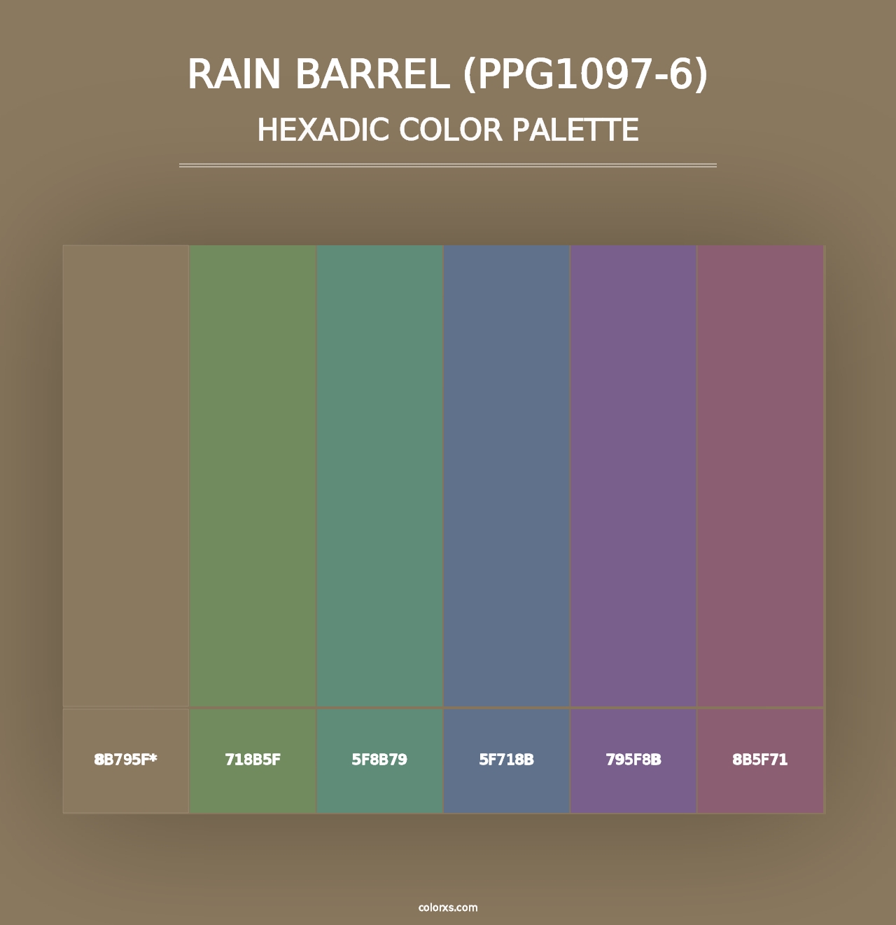 Rain Barrel (PPG1097-6) - Hexadic Color Palette