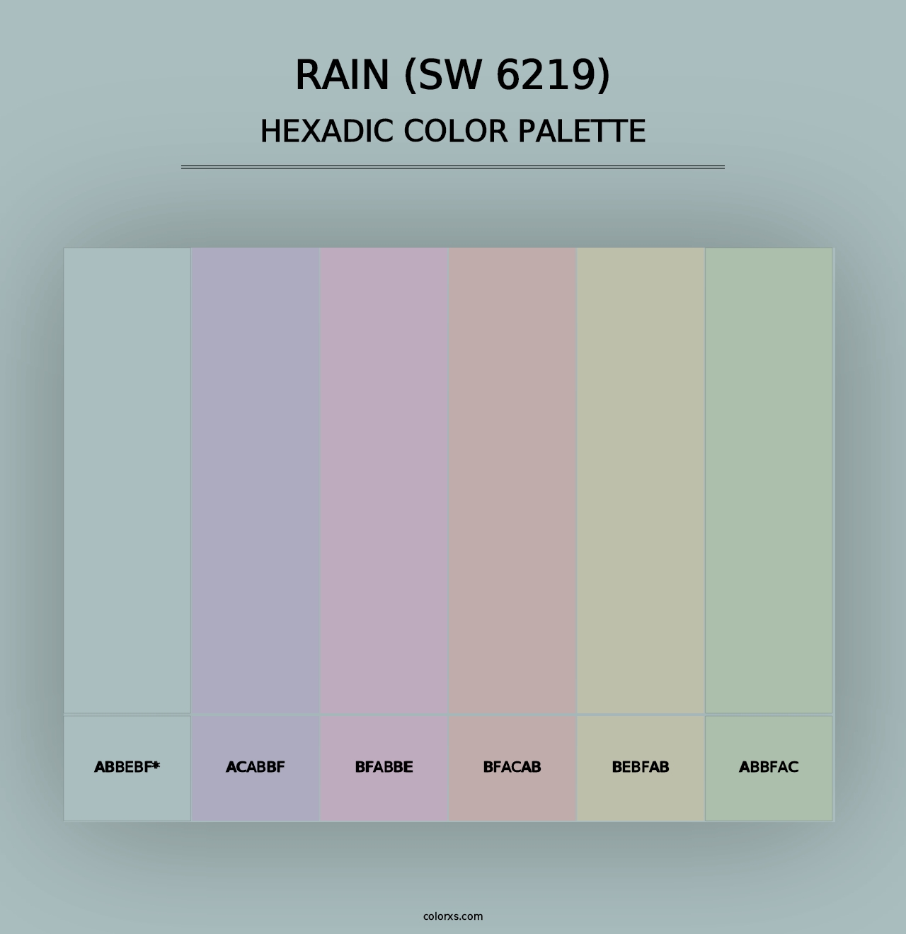 Rain (SW 6219) - Hexadic Color Palette