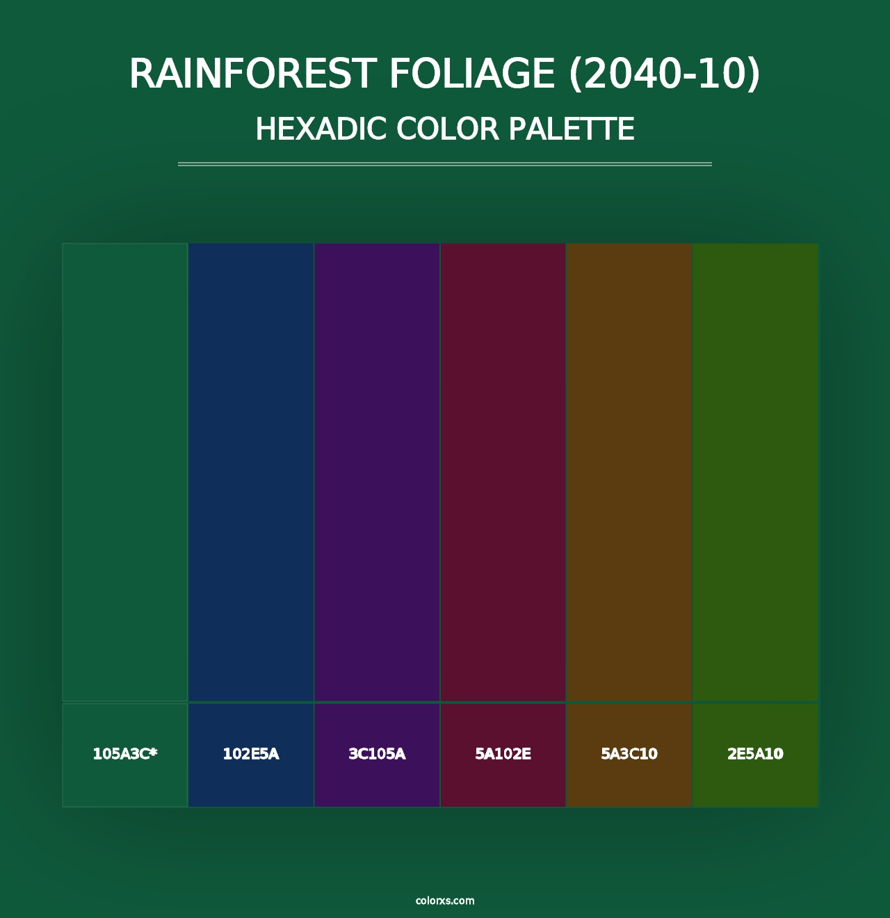 Rainforest Foliage (2040-10) - Hexadic Color Palette