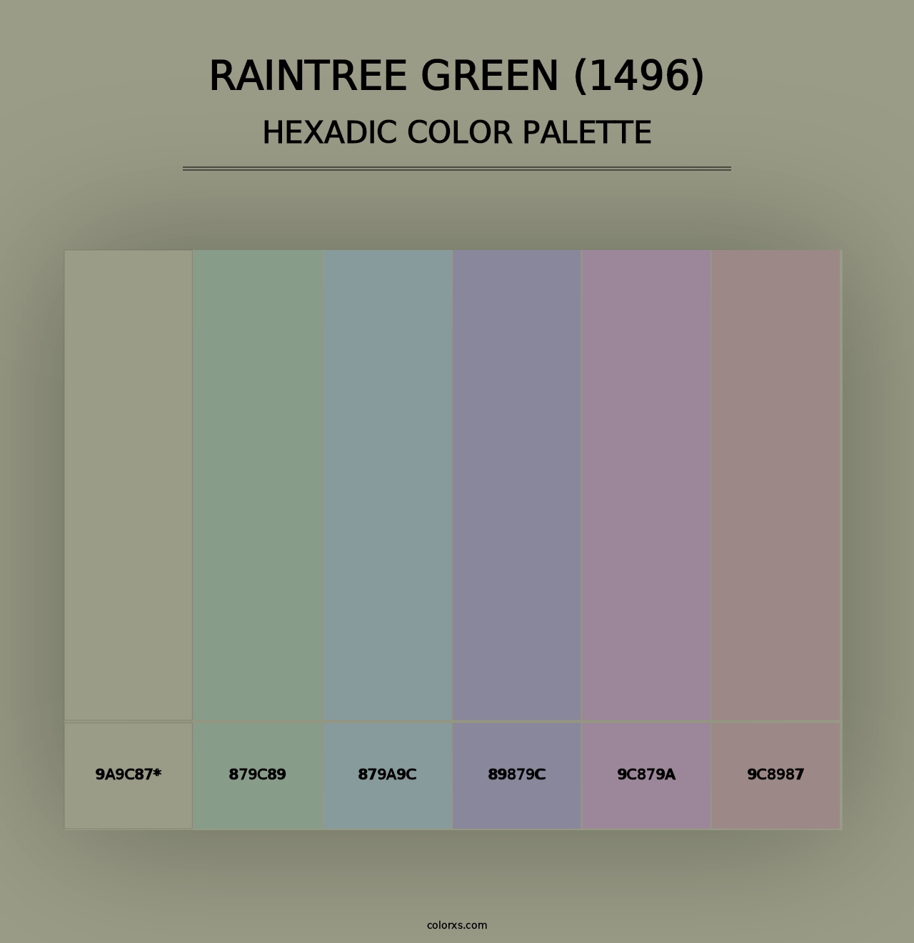 Raintree Green (1496) - Hexadic Color Palette