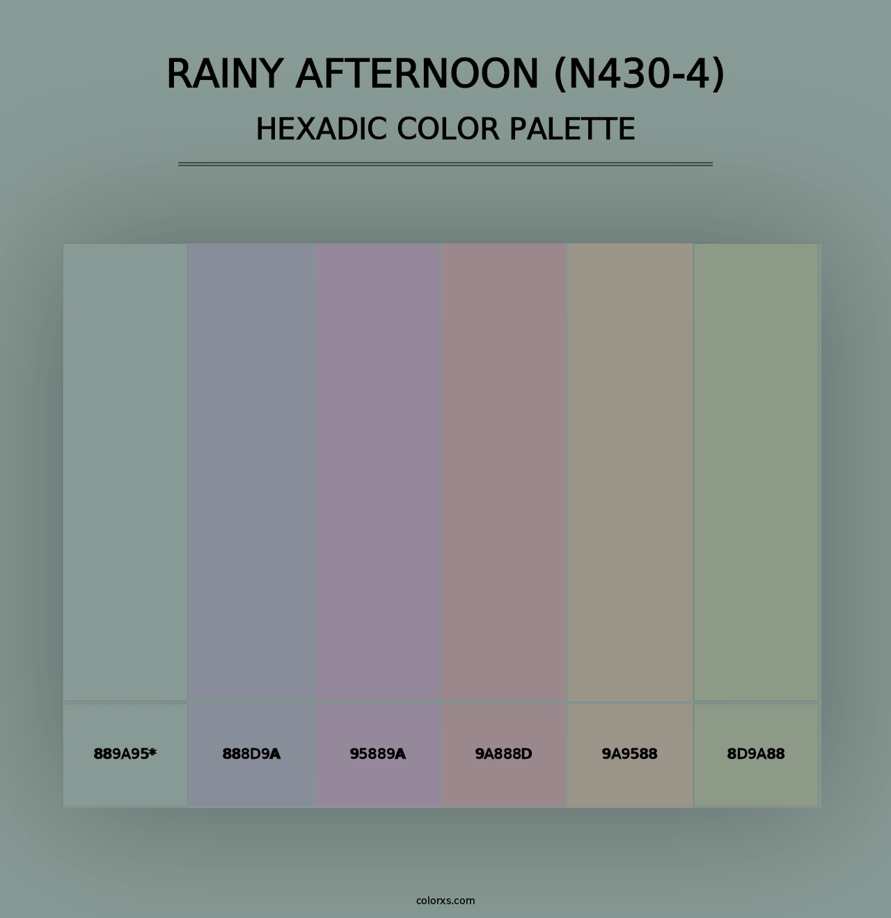 Rainy Afternoon (N430-4) - Hexadic Color Palette