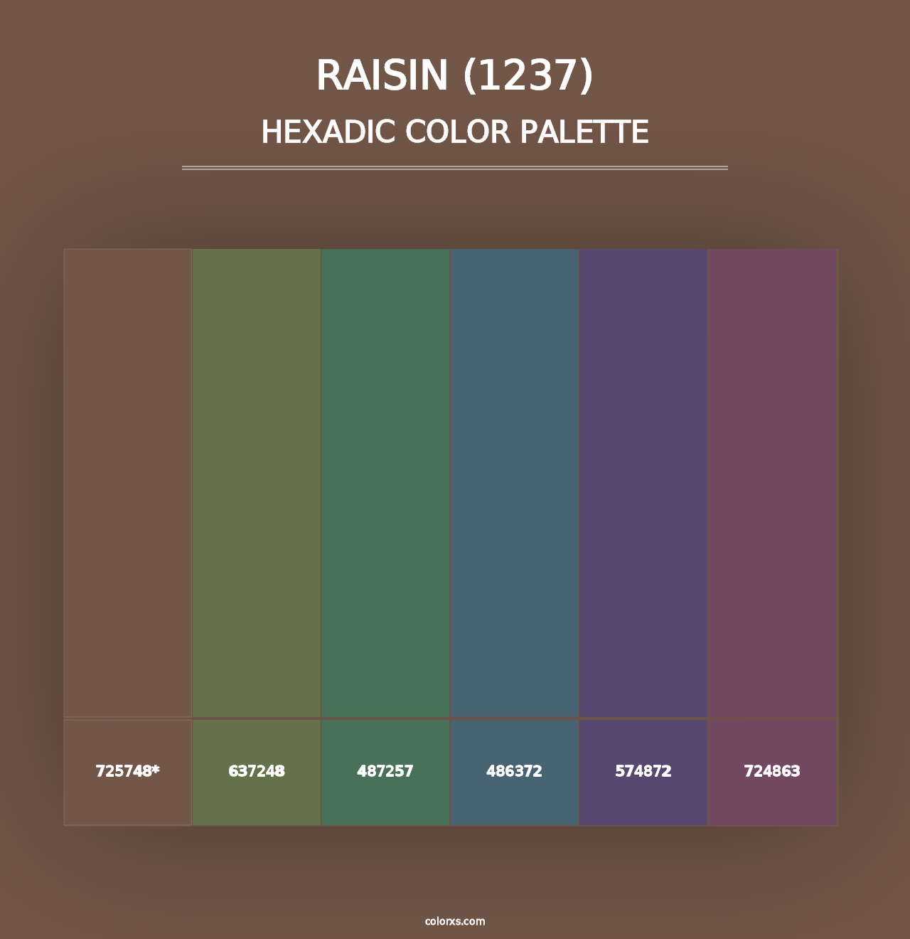 Raisin (1237) - Hexadic Color Palette