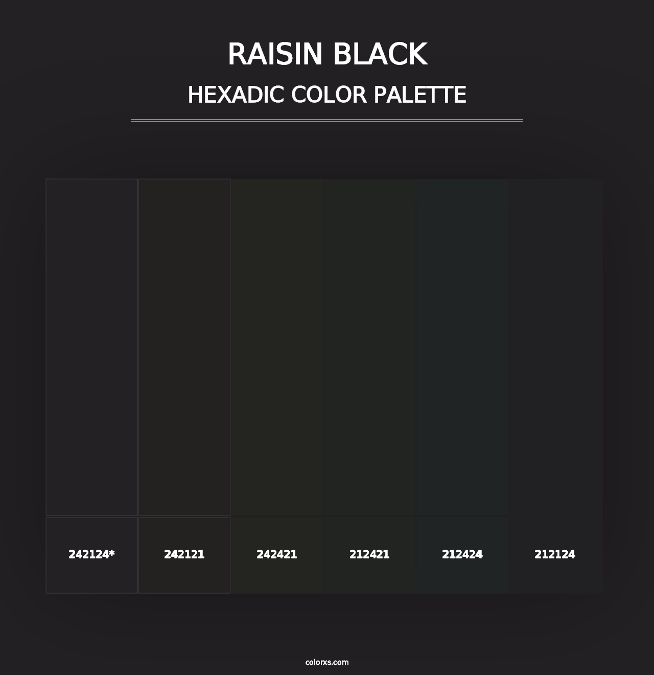 Raisin Black - Hexadic Color Palette