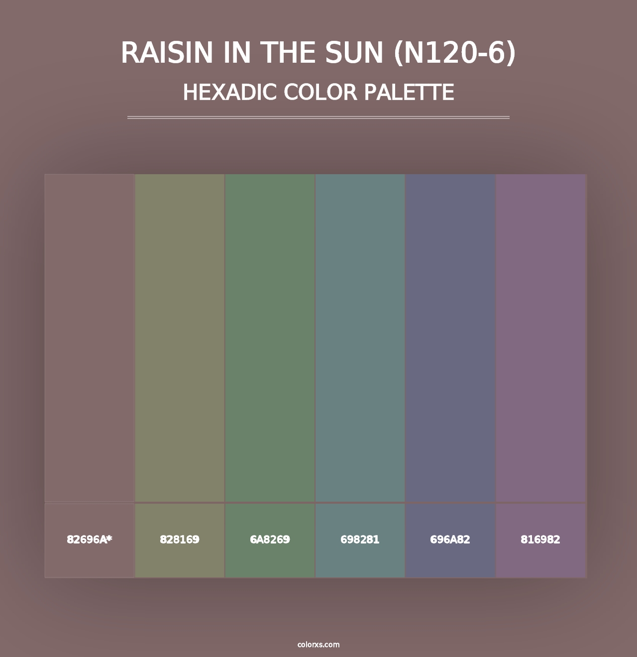 Raisin In The Sun (N120-6) - Hexadic Color Palette