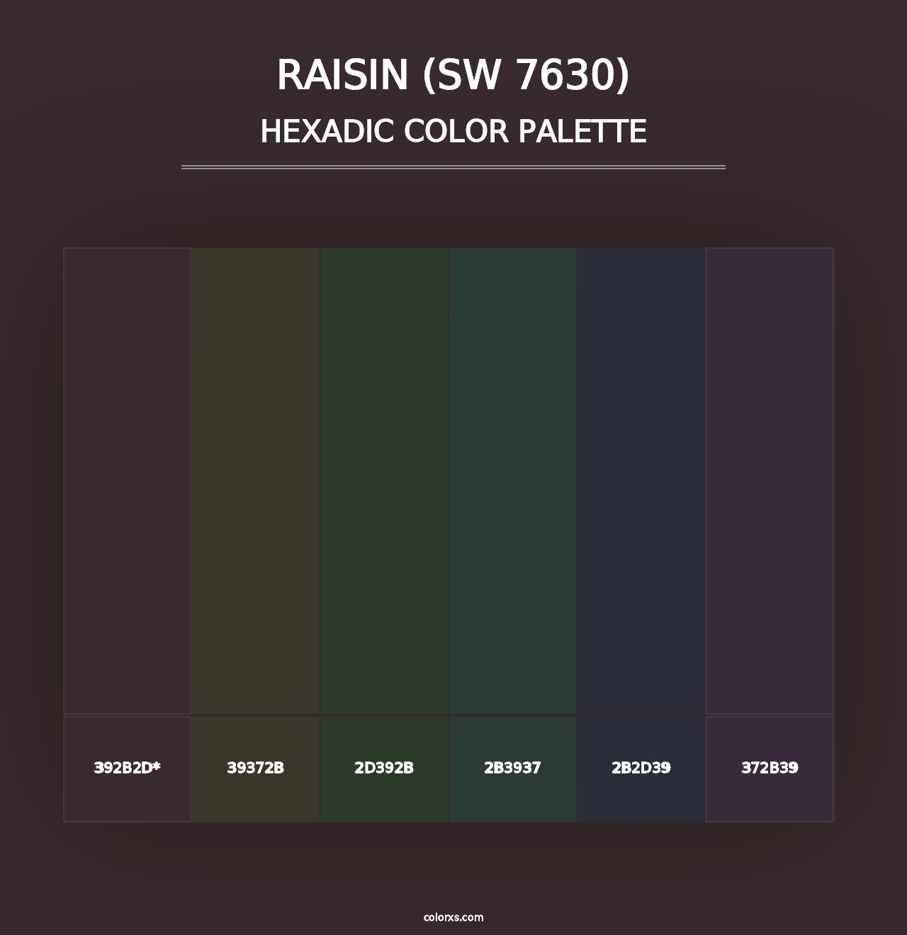 Raisin (SW 7630) - Hexadic Color Palette