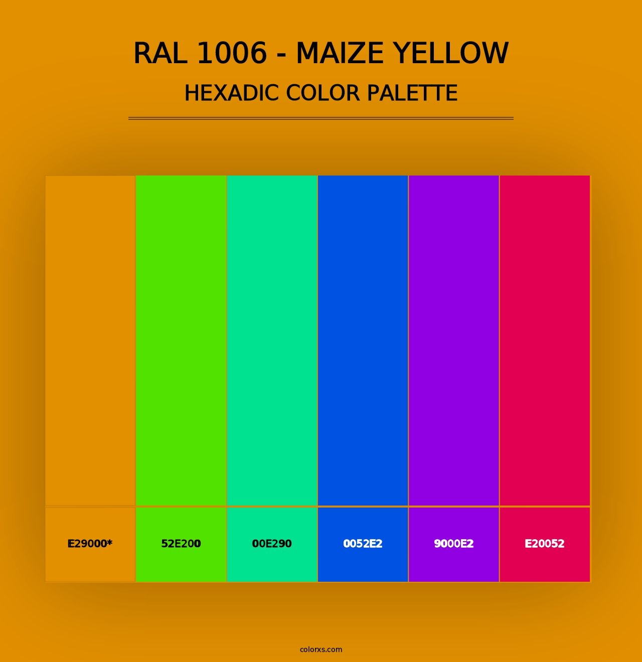 RAL 1006 - Maize Yellow - Hexadic Color Palette