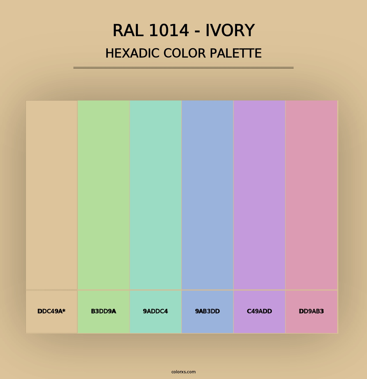 RAL 1014 - Ivory - Hexadic Color Palette