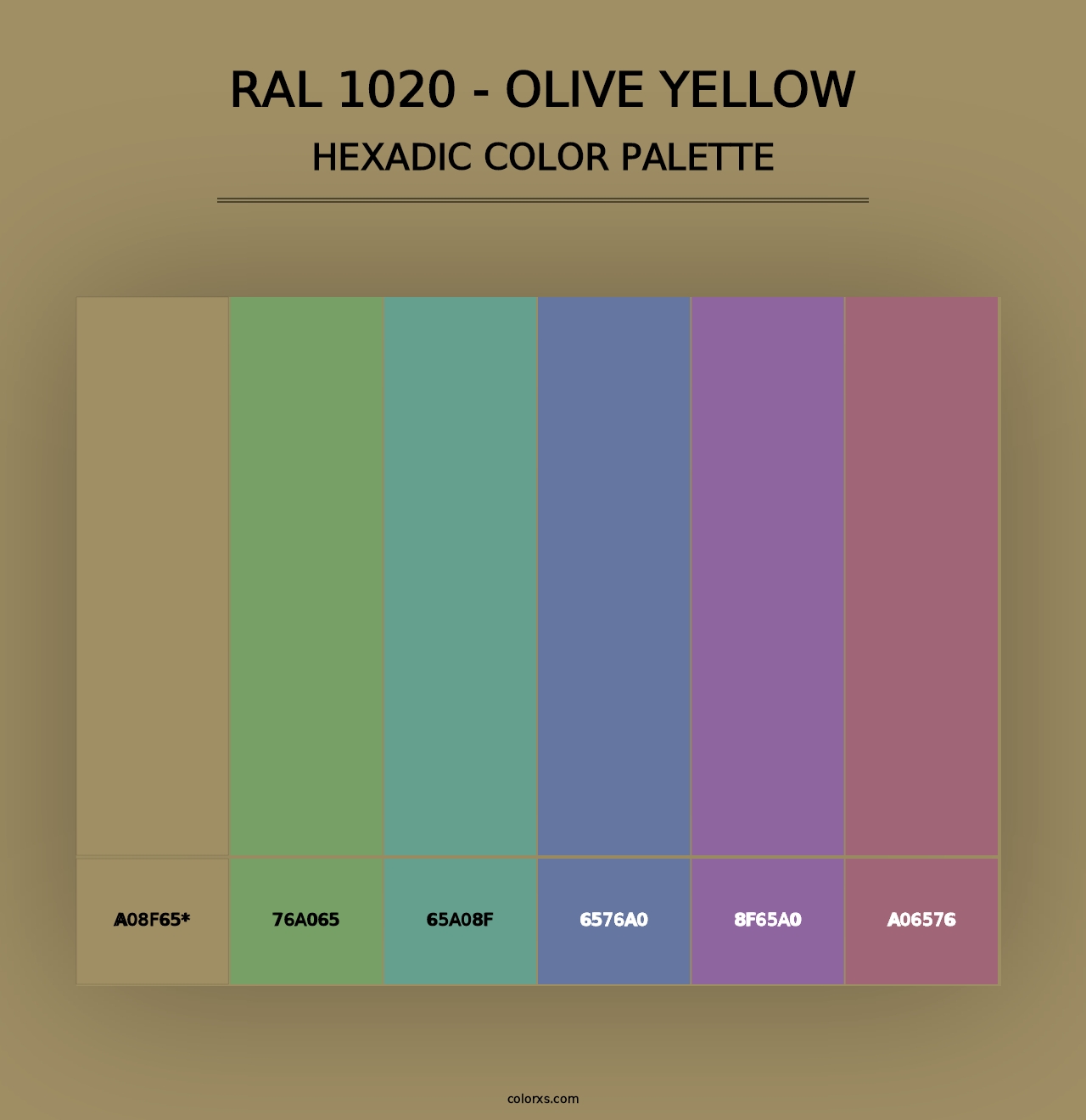 RAL 1020 - Olive Yellow - Hexadic Color Palette