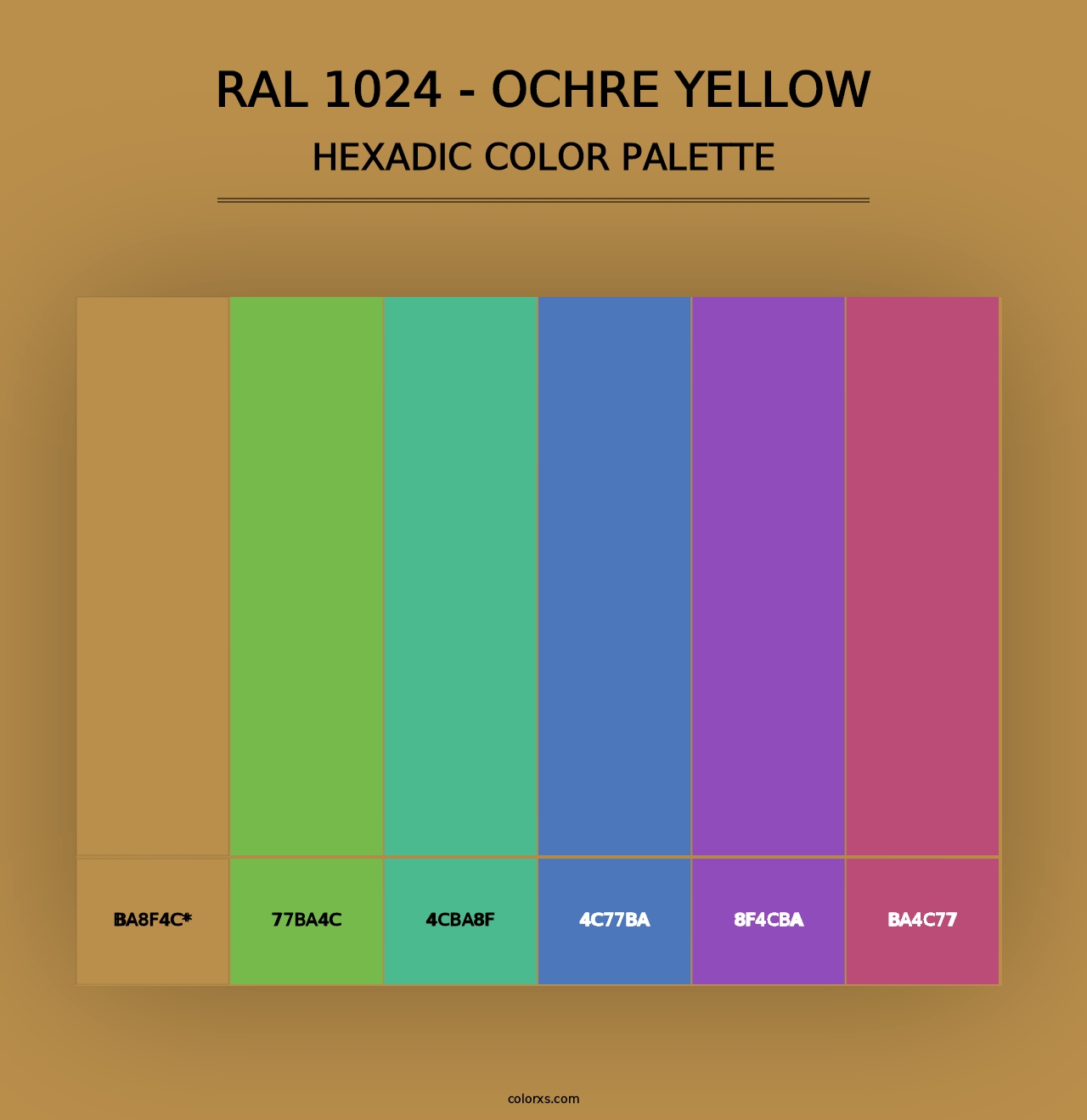 RAL 1024 - Ochre Yellow - Hexadic Color Palette