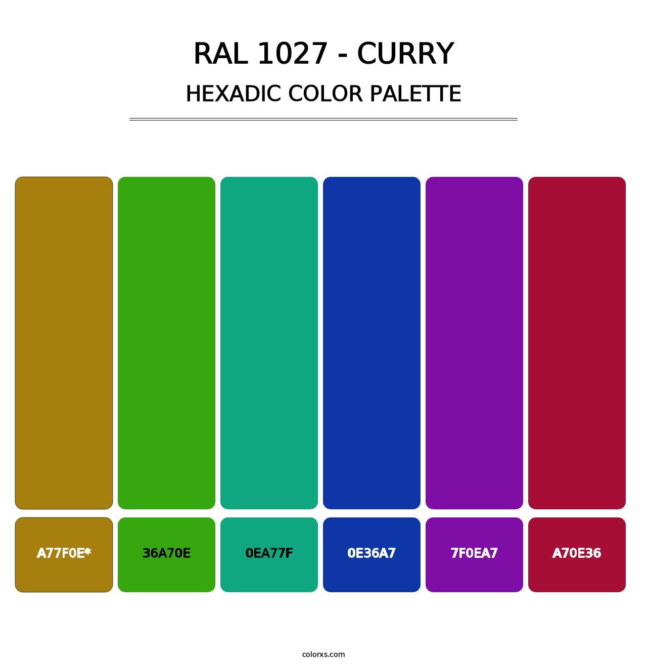 RAL 1027 - Curry - Hexadic Color Palette