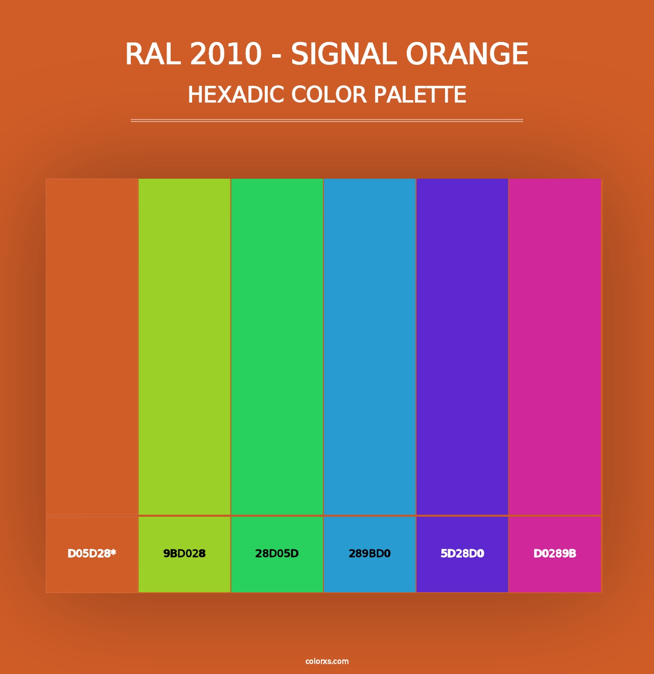 RAL 2010 - Signal Orange - Hexadic Color Palette