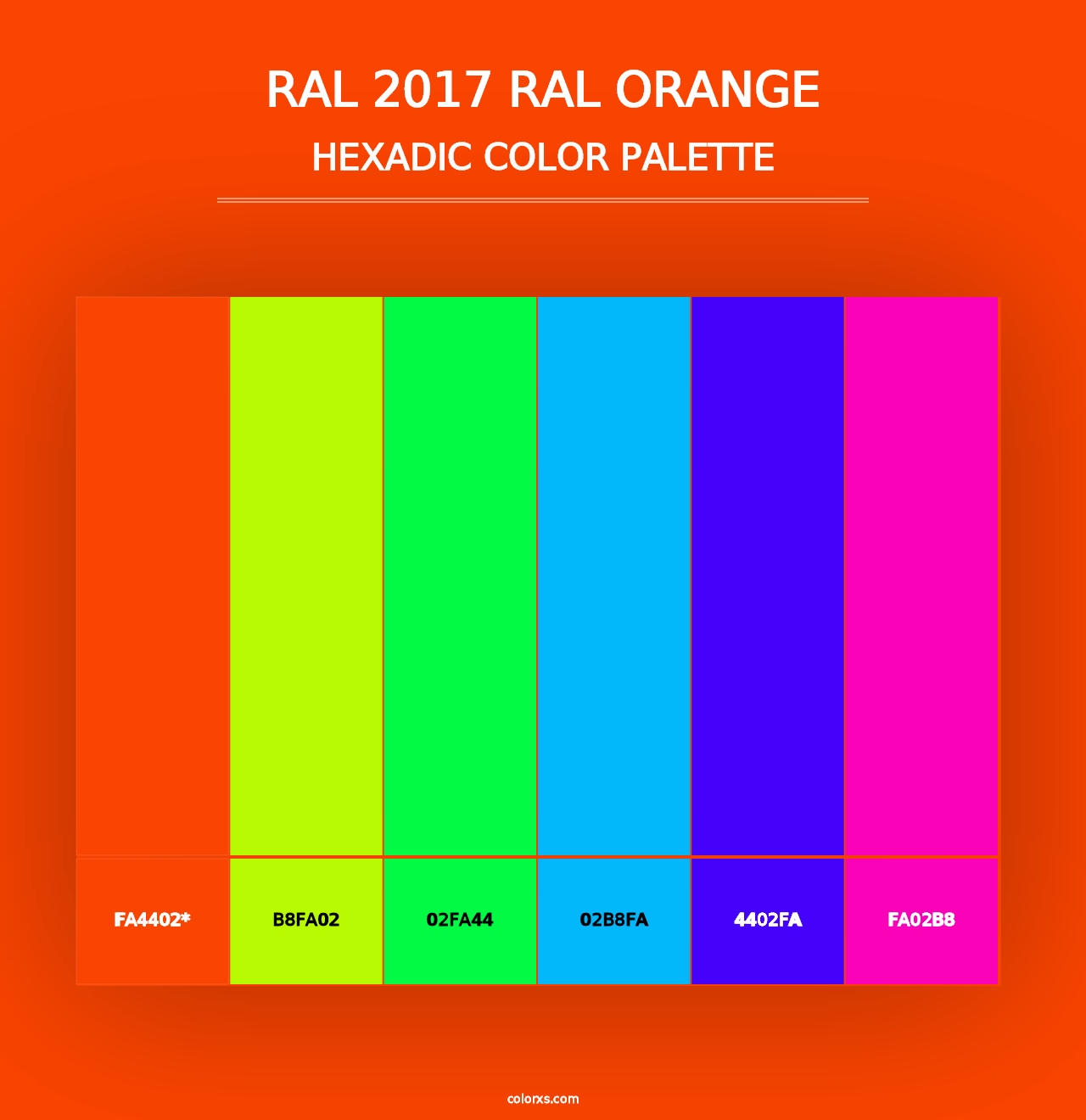 RAL 2017 RAL Orange - Hexadic Color Palette