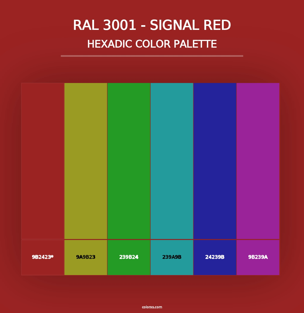 RAL 3001 - Signal Red - Hexadic Color Palette