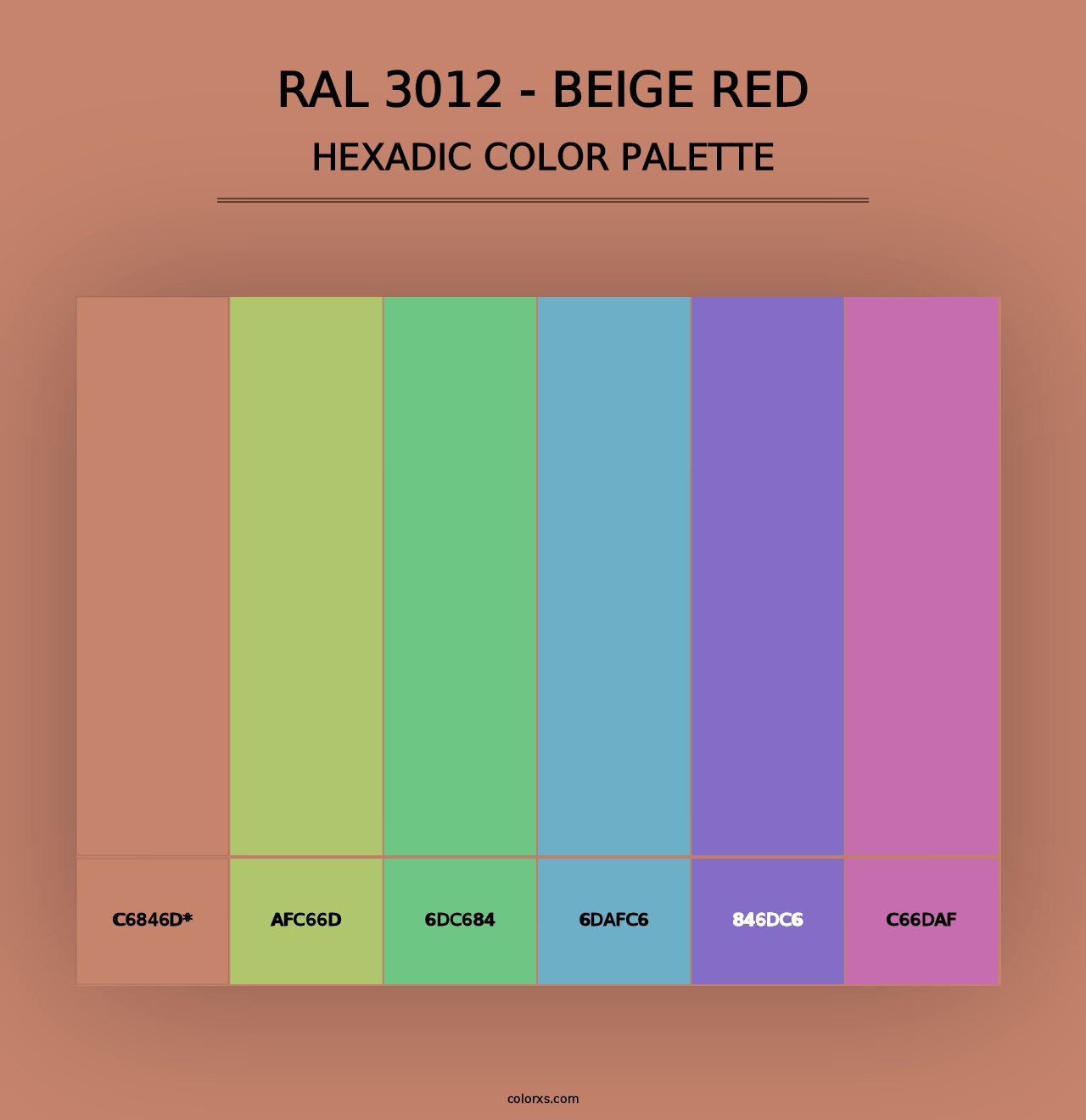 RAL 3012 - Beige Red - Hexadic Color Palette