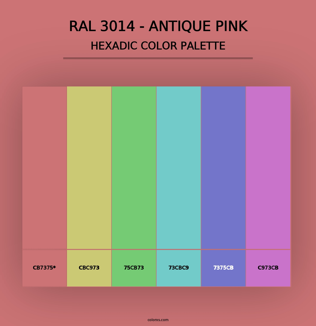 RAL 3014 - Antique Pink - Hexadic Color Palette