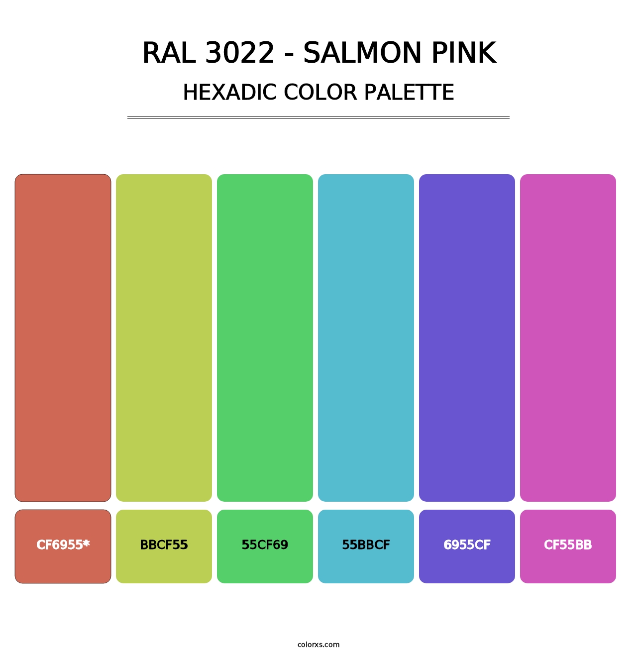 RAL 3022 - Salmon Pink - Hexadic Color Palette