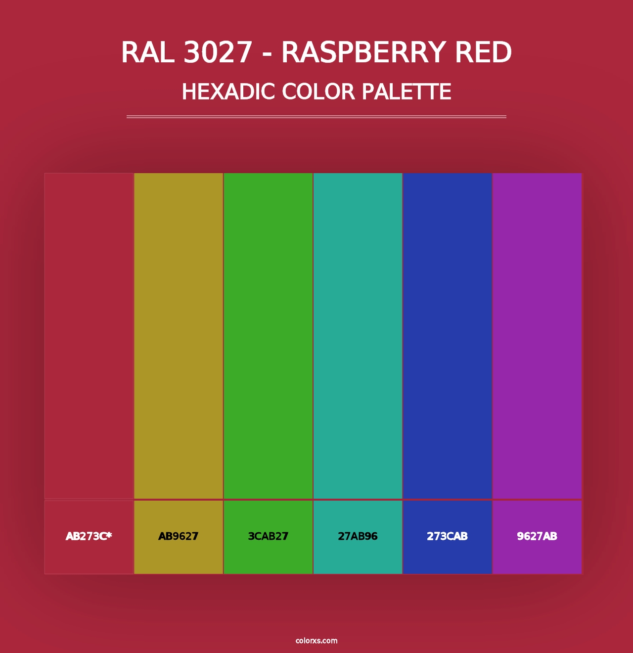 RAL 3027 - Raspberry Red - Hexadic Color Palette