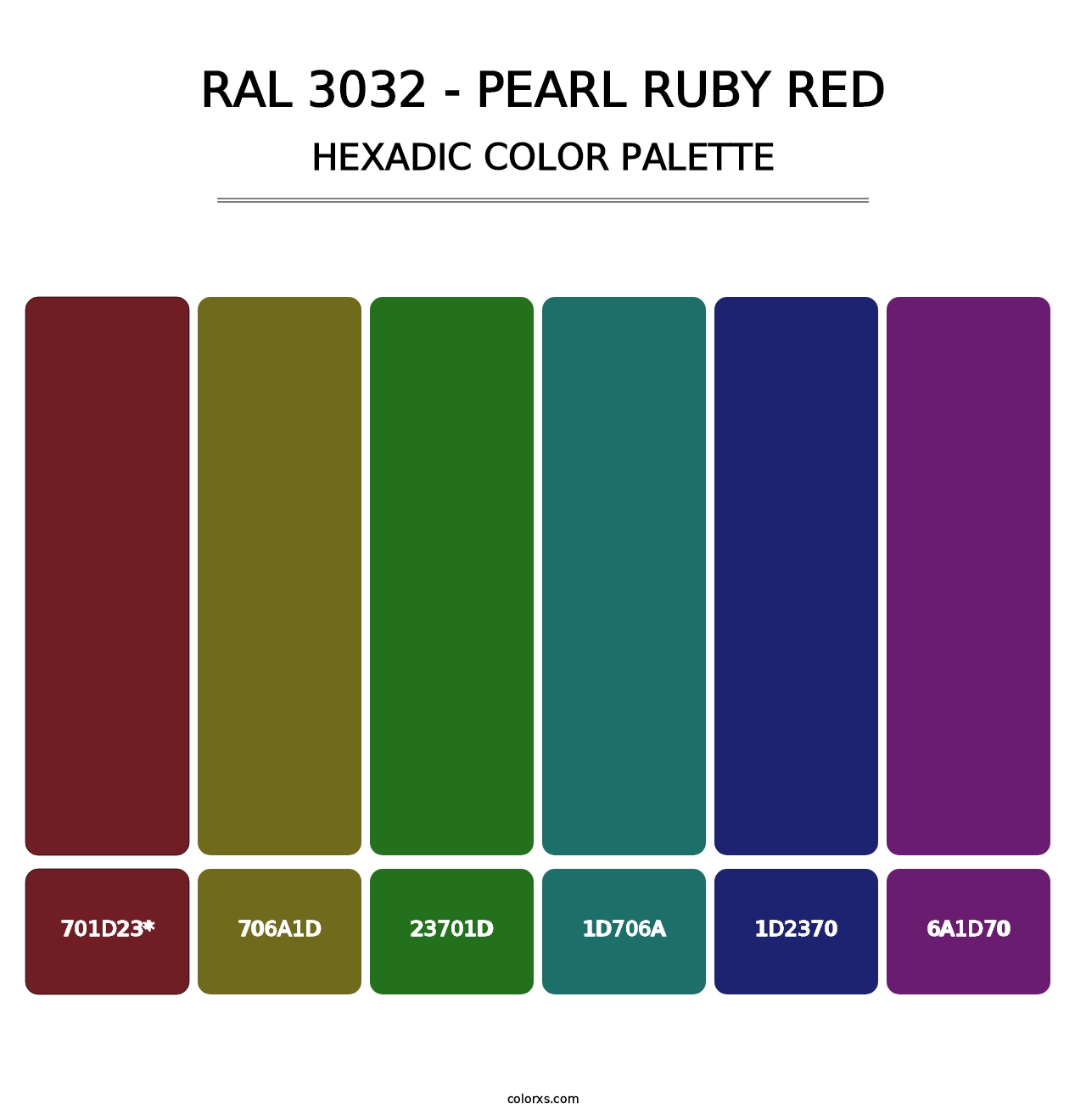 RAL 3032 - Pearl Ruby Red - Hexadic Color Palette