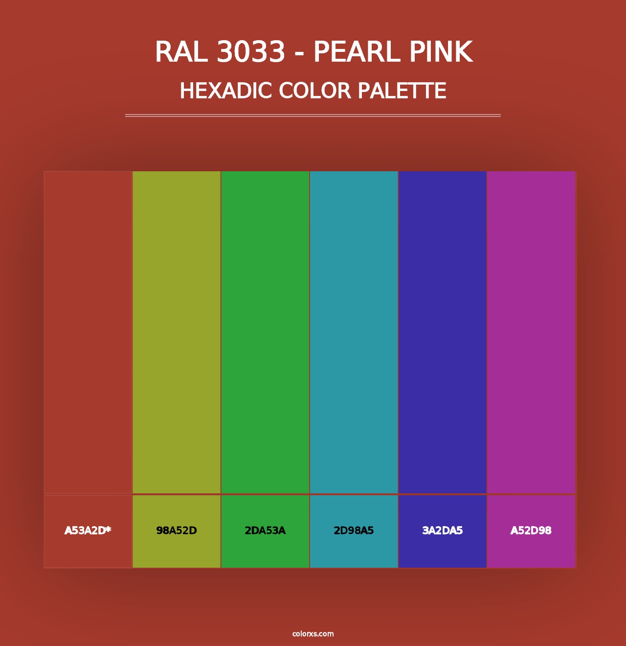 RAL 3033 - Pearl Pink - Hexadic Color Palette