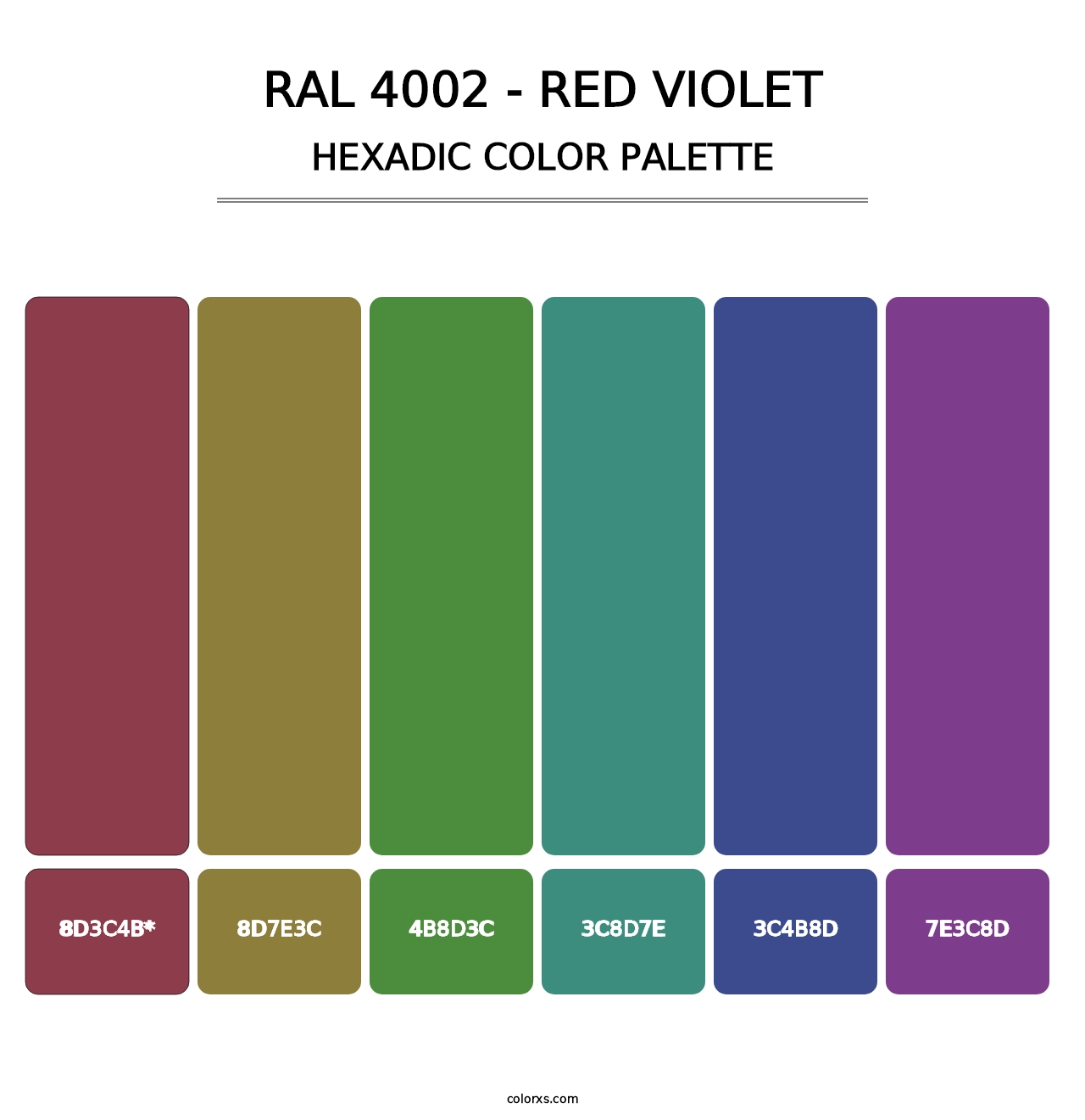 RAL 4002 - Red Violet - Hexadic Color Palette