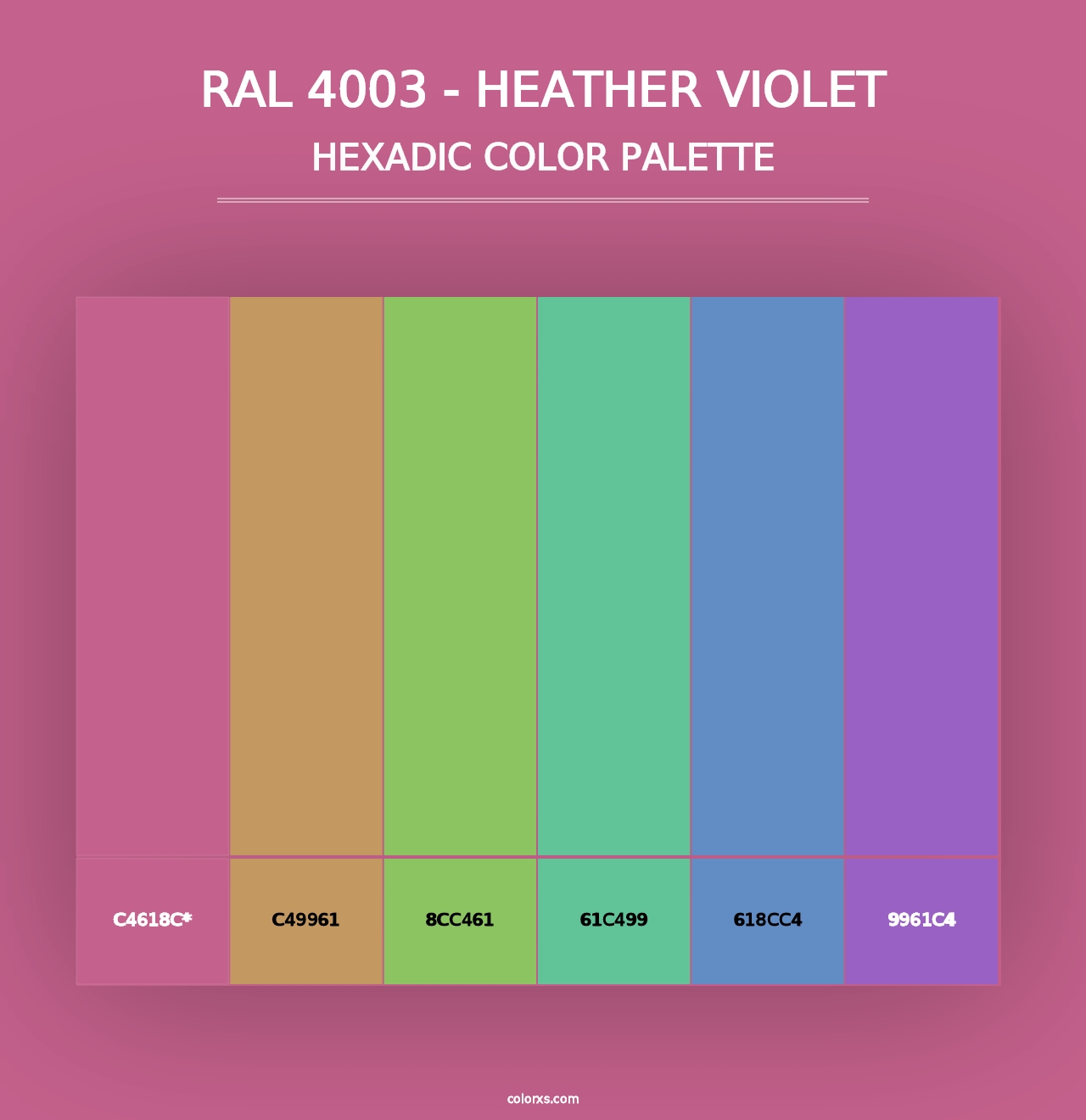 RAL 4003 - Heather Violet - Hexadic Color Palette