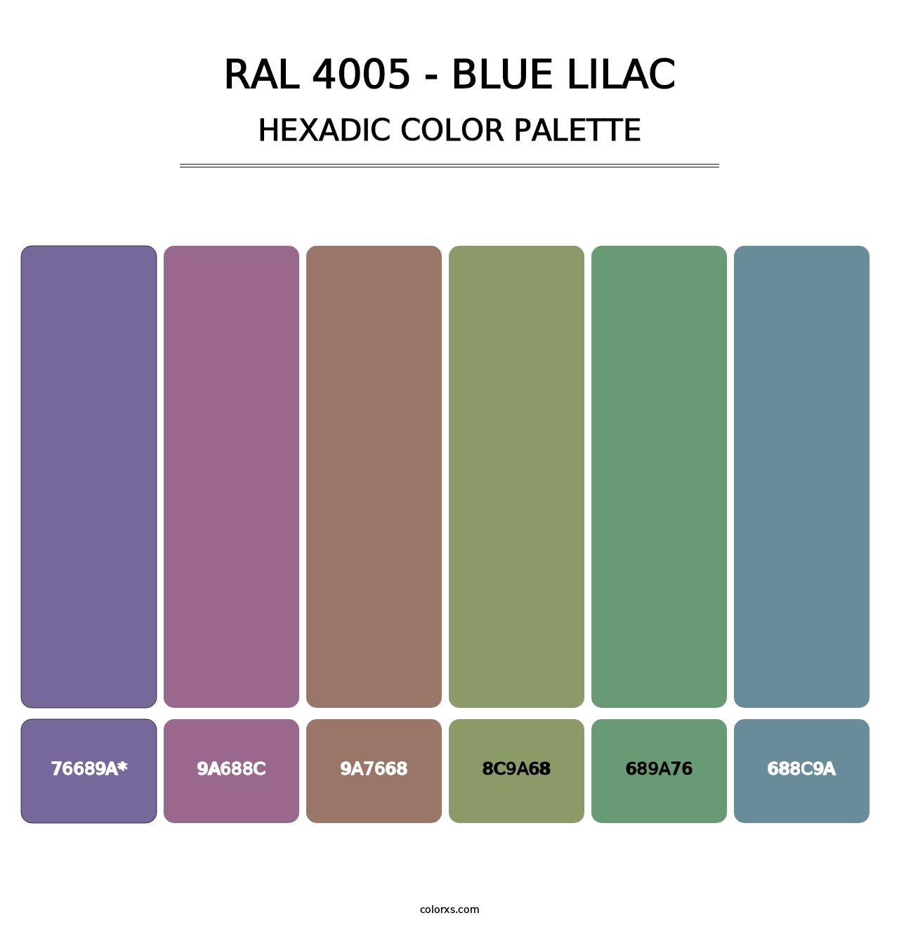 RAL 4005 - Blue Lilac - Hexadic Color Palette