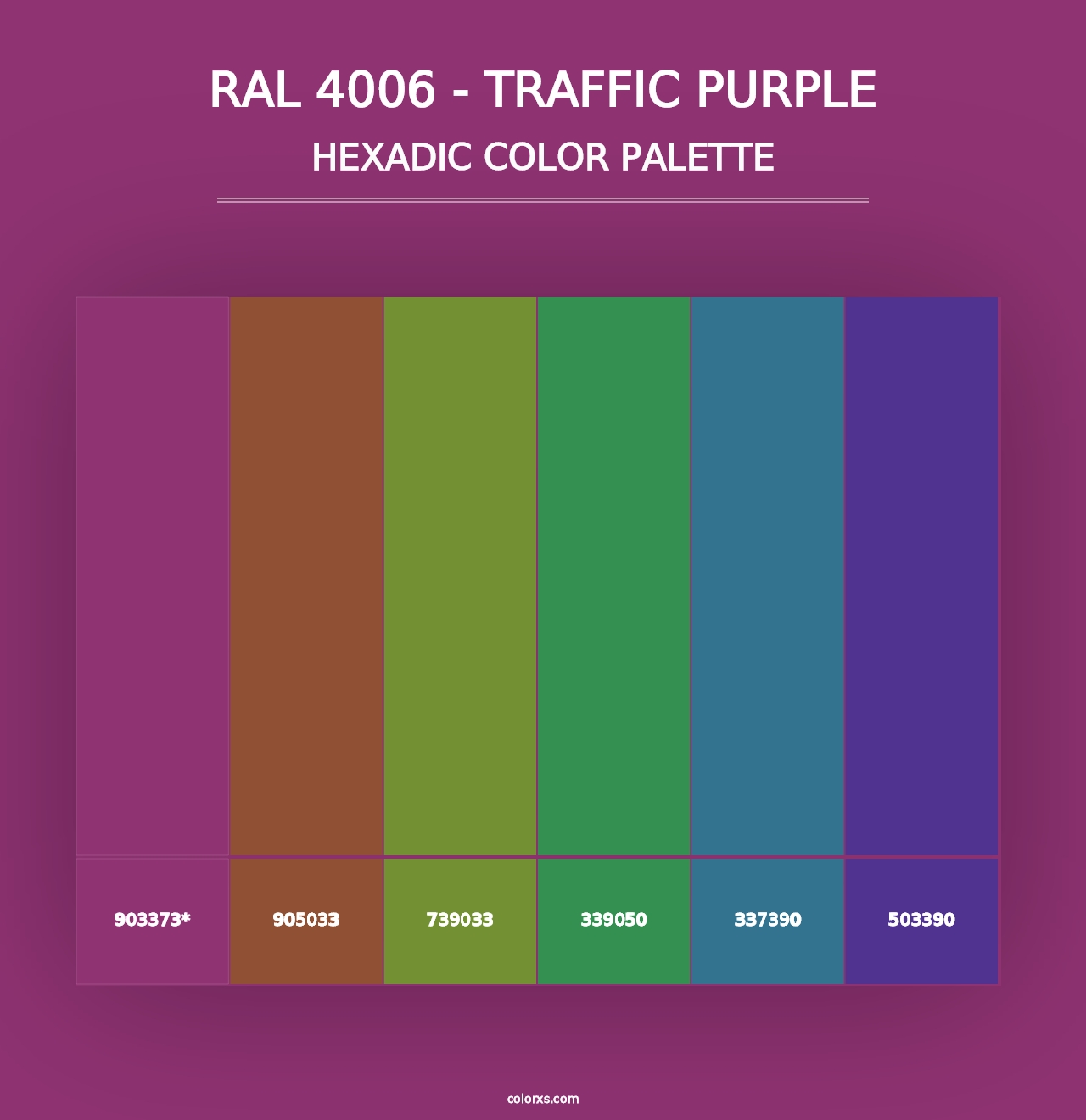 RAL 4006 - Traffic Purple - Hexadic Color Palette