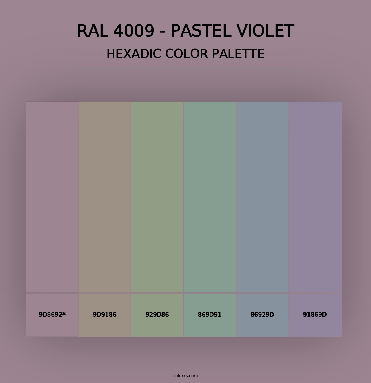 RAL 4009 - Pastel Violet - Hexadic Color Palette