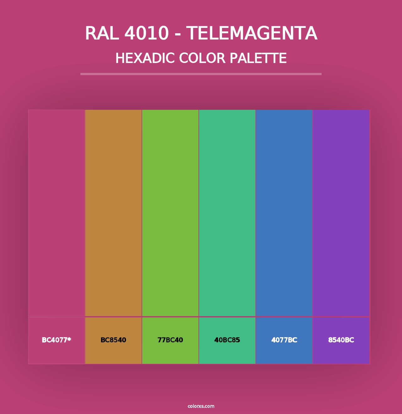 RAL 4010 - Telemagenta - Hexadic Color Palette