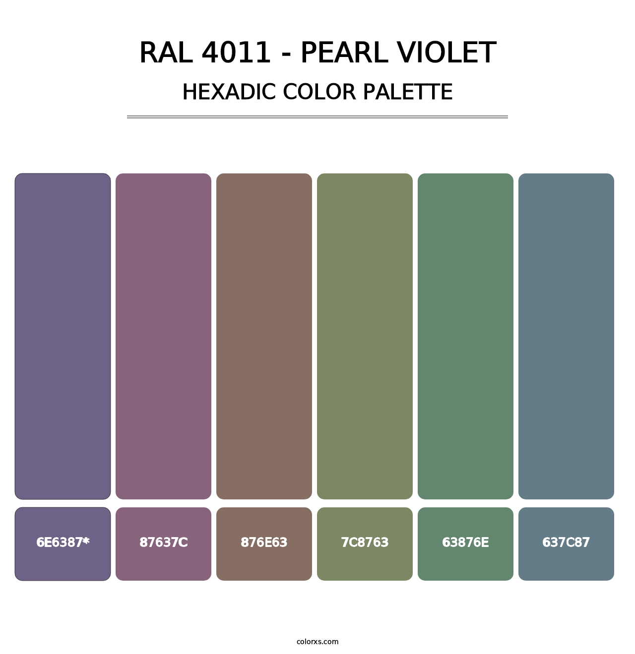 RAL 4011 - Pearl Violet - Hexadic Color Palette