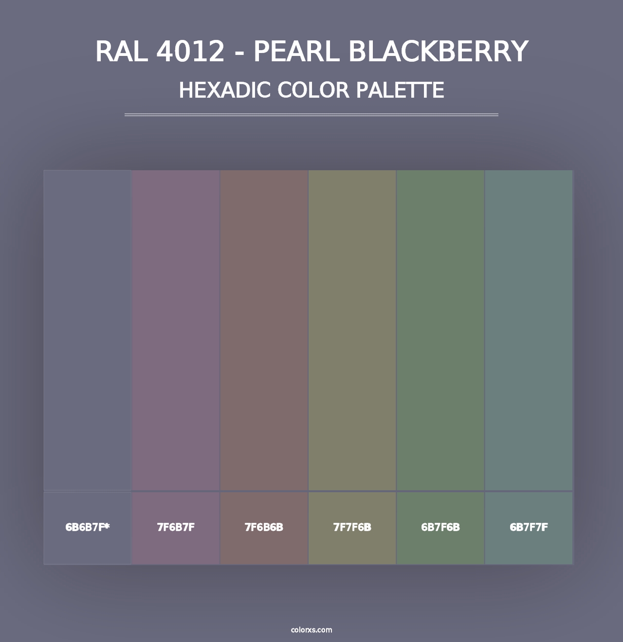 RAL 4012 - Pearl Blackberry - Hexadic Color Palette