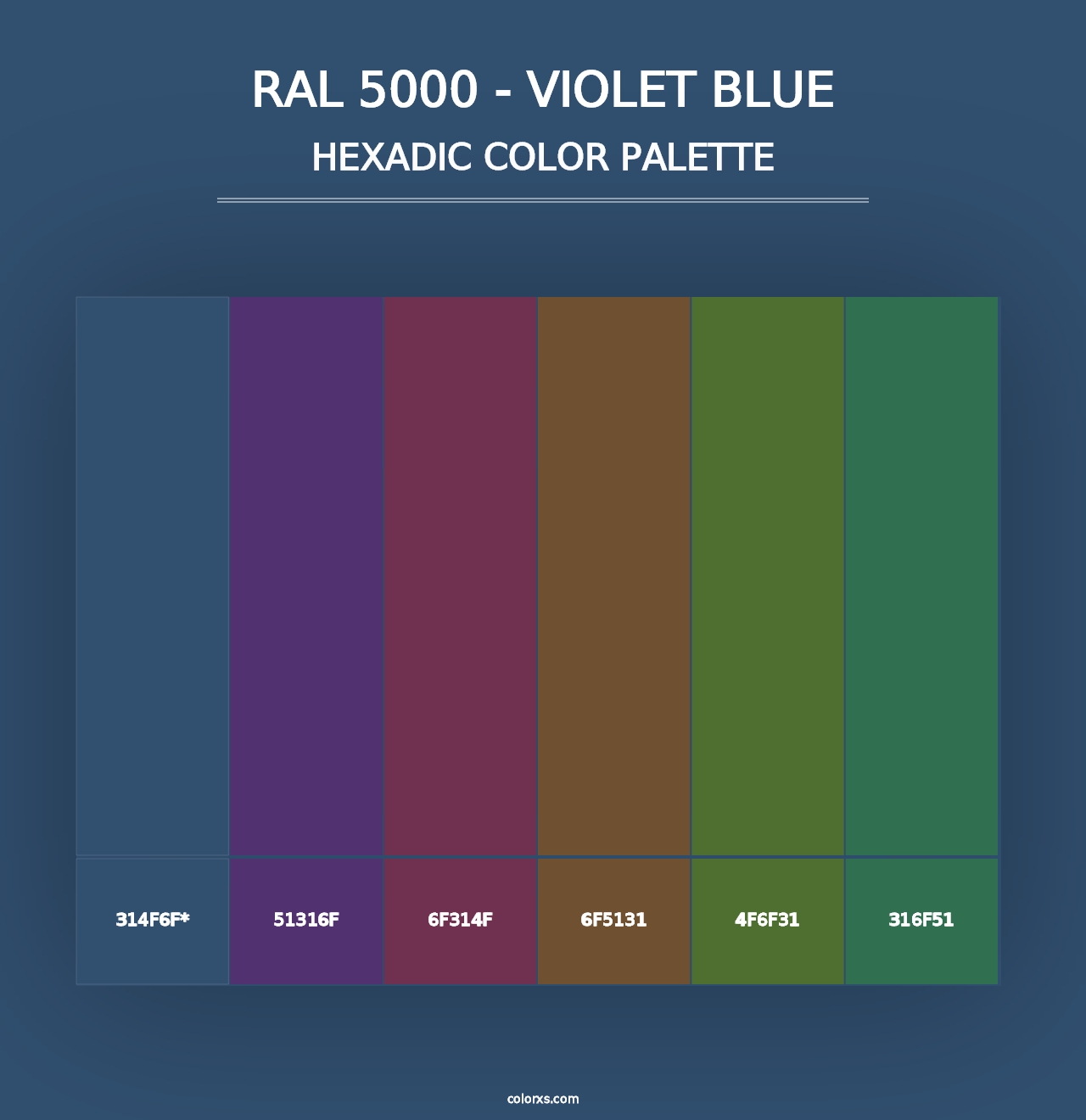 RAL 5000 - Violet Blue - Hexadic Color Palette