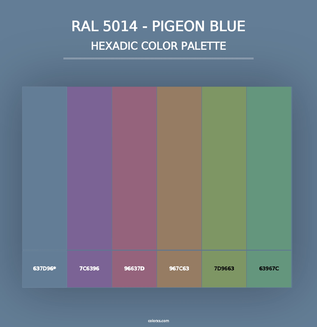 RAL 5014 - Pigeon Blue - Hexadic Color Palette