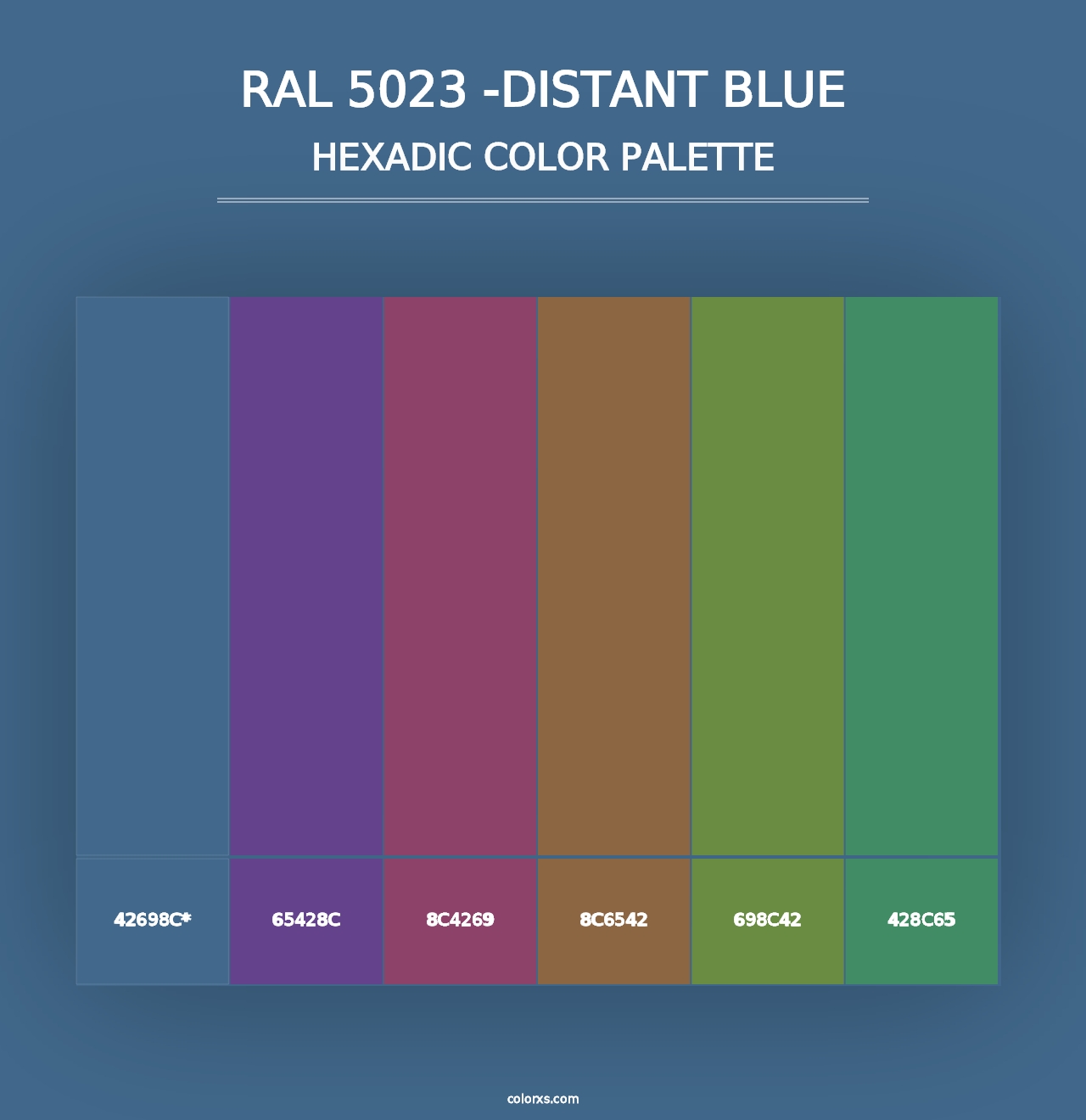 RAL 5023 -Distant Blue - Hexadic Color Palette