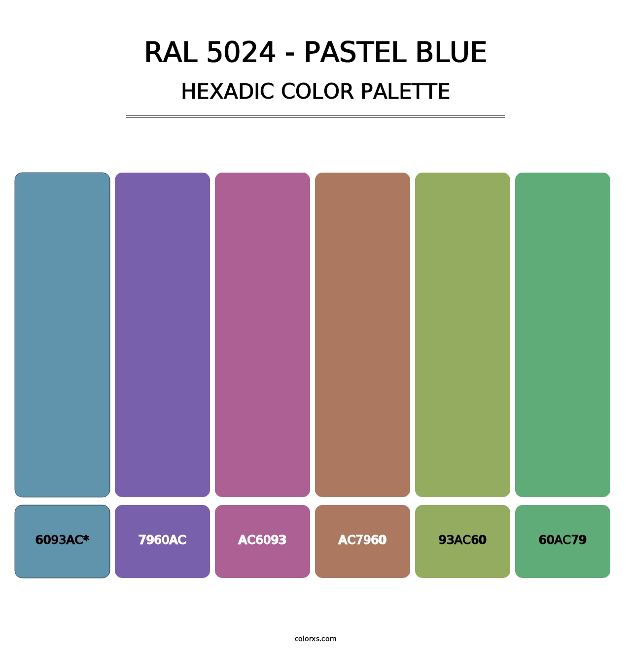 RAL 5024 - Pastel Blue - Hexadic Color Palette