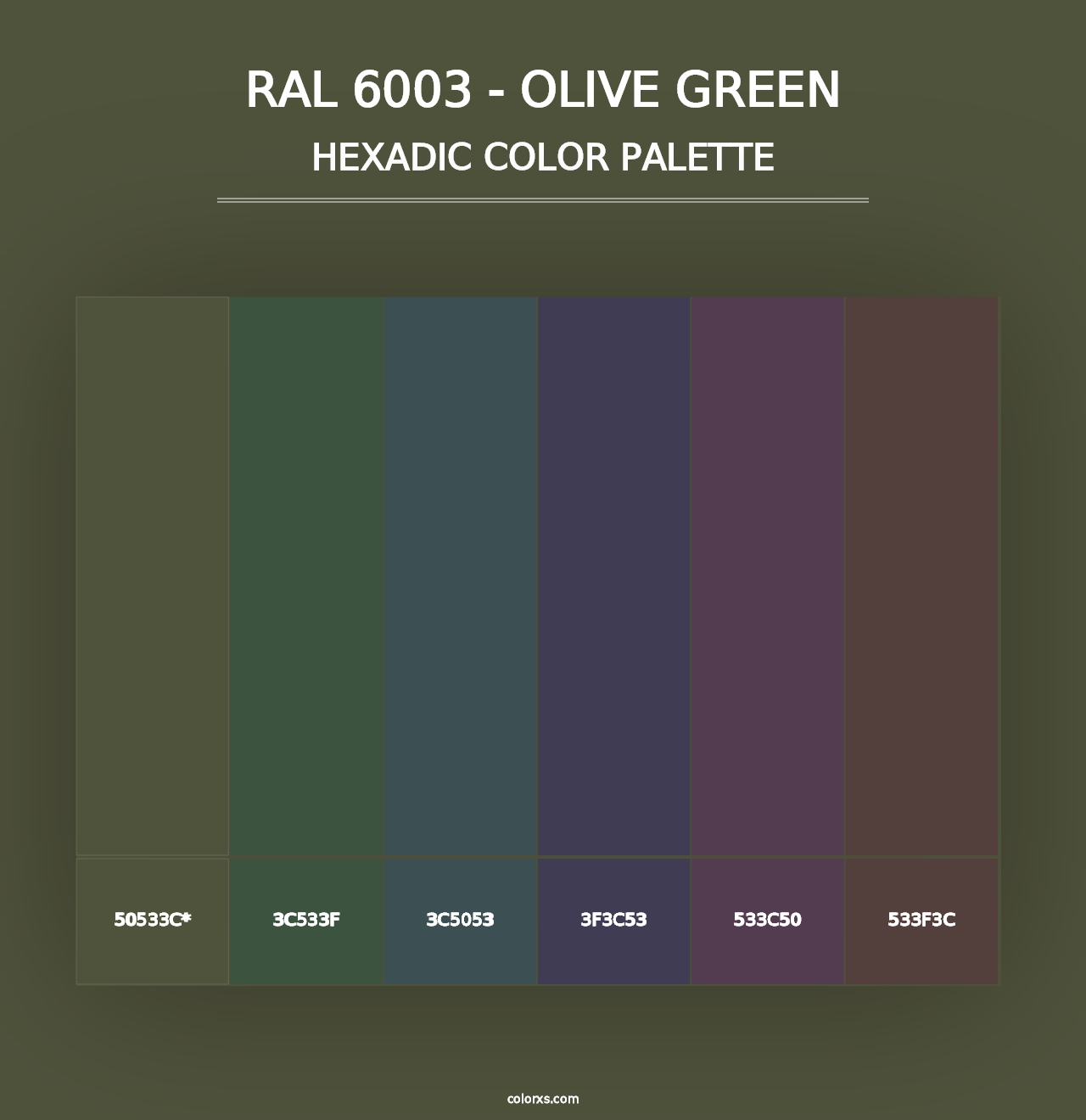 RAL 6003 - Olive Green - Hexadic Color Palette