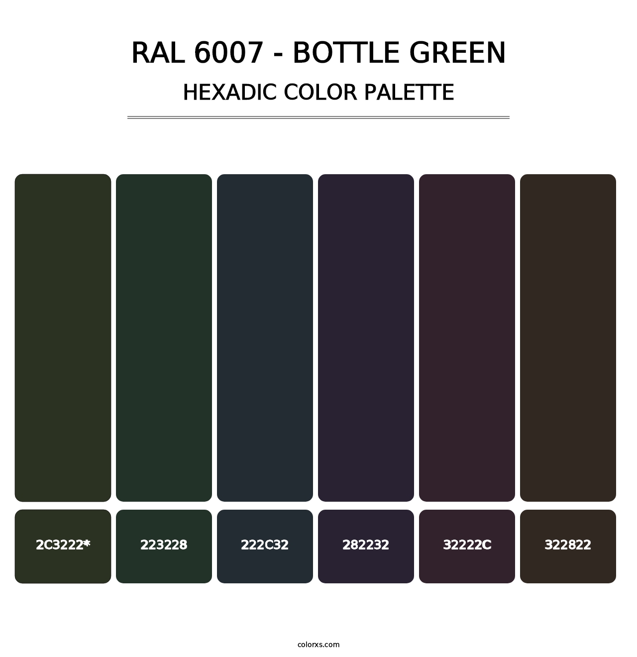 RAL 6007 - Bottle Green - Hexadic Color Palette