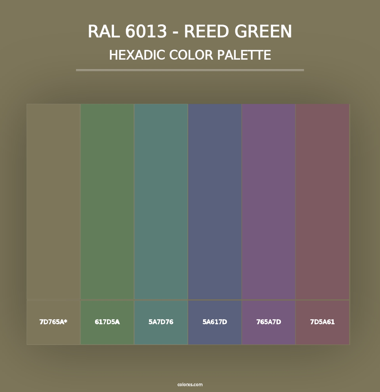 RAL 6013 - Reed Green - Hexadic Color Palette