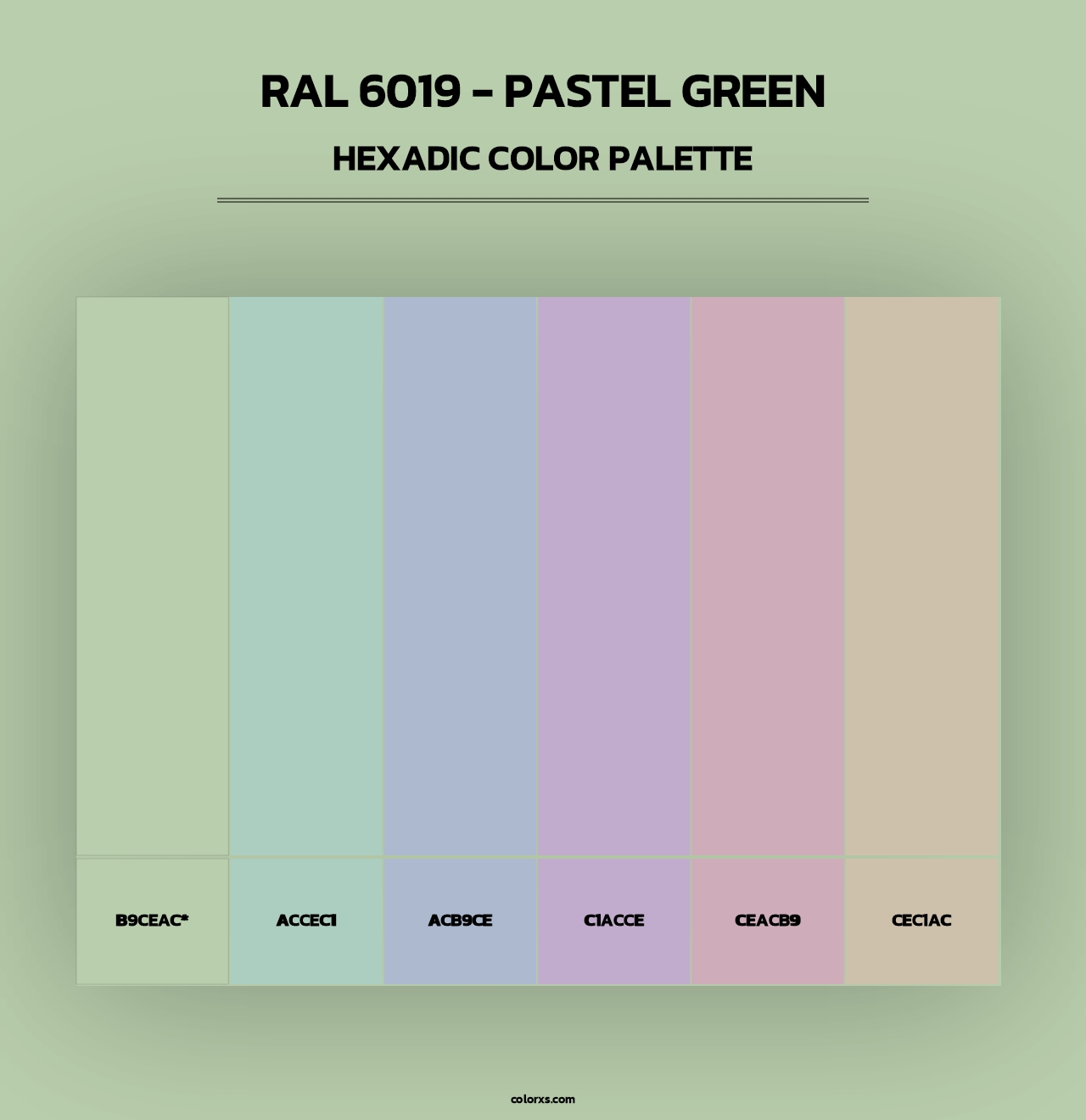 RAL 6019 - Pastel Green - Hexadic Color Palette