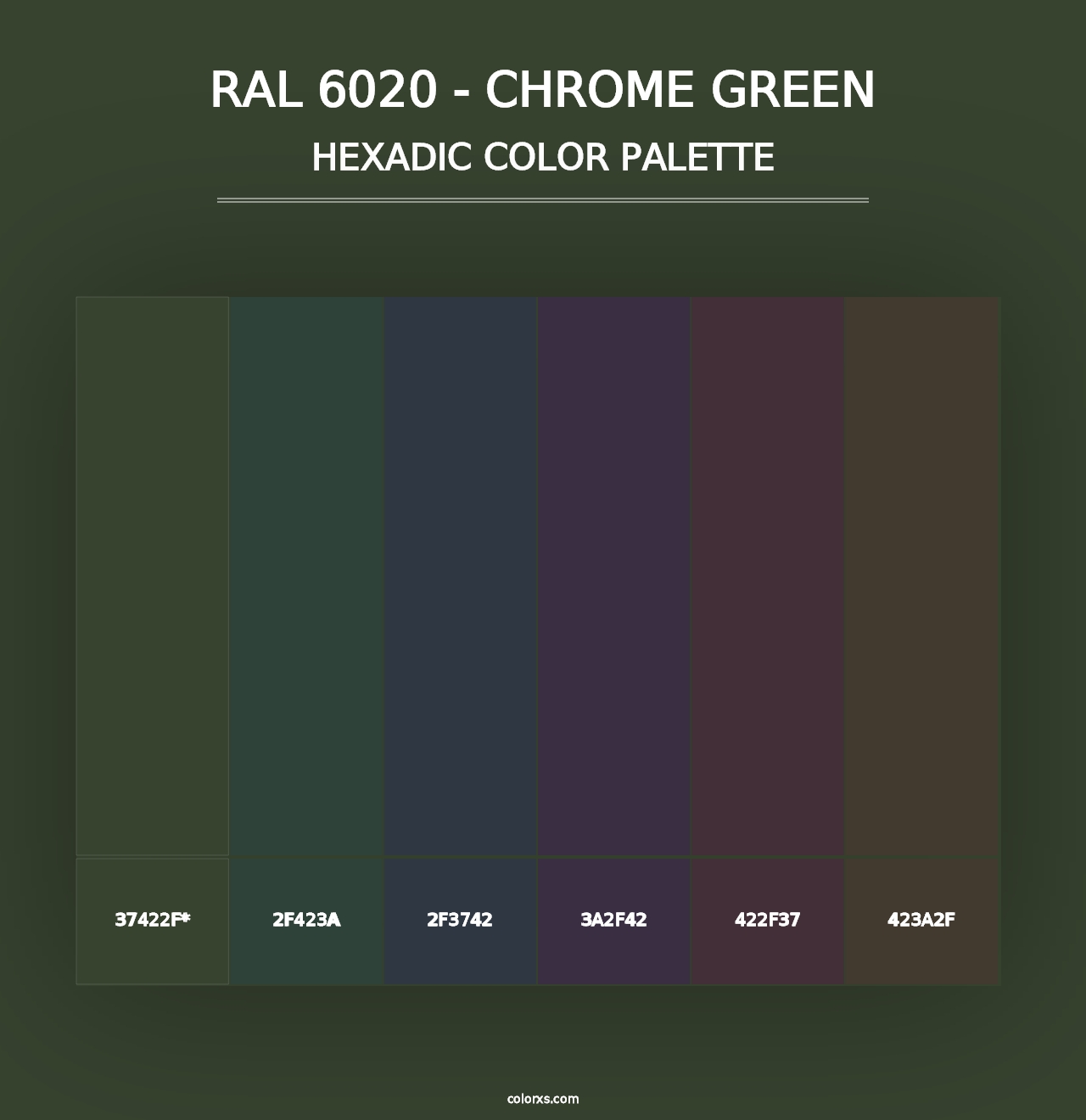 RAL 6020 - Chrome Green - Hexadic Color Palette