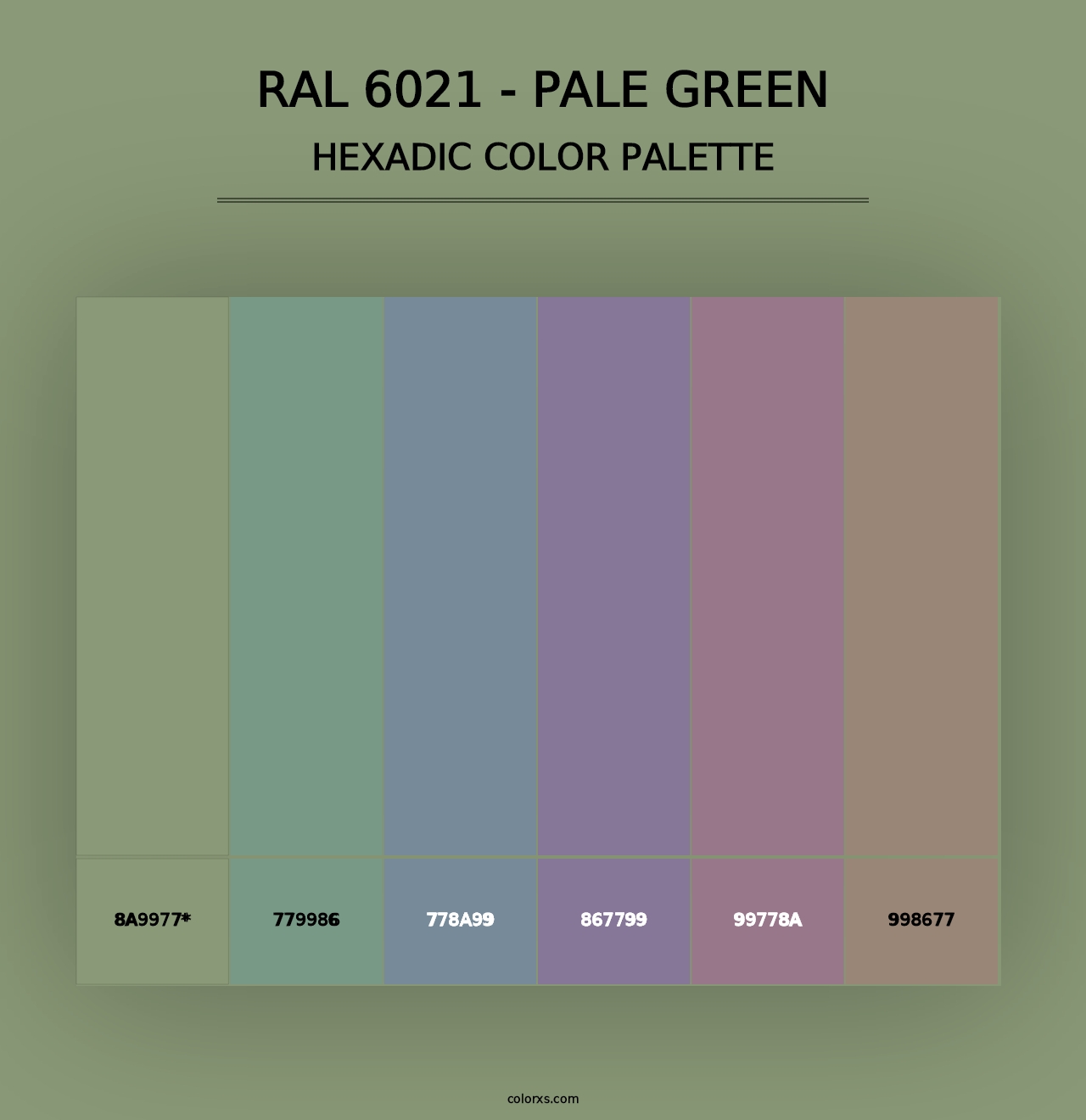 RAL 6021 - Pale Green - Hexadic Color Palette