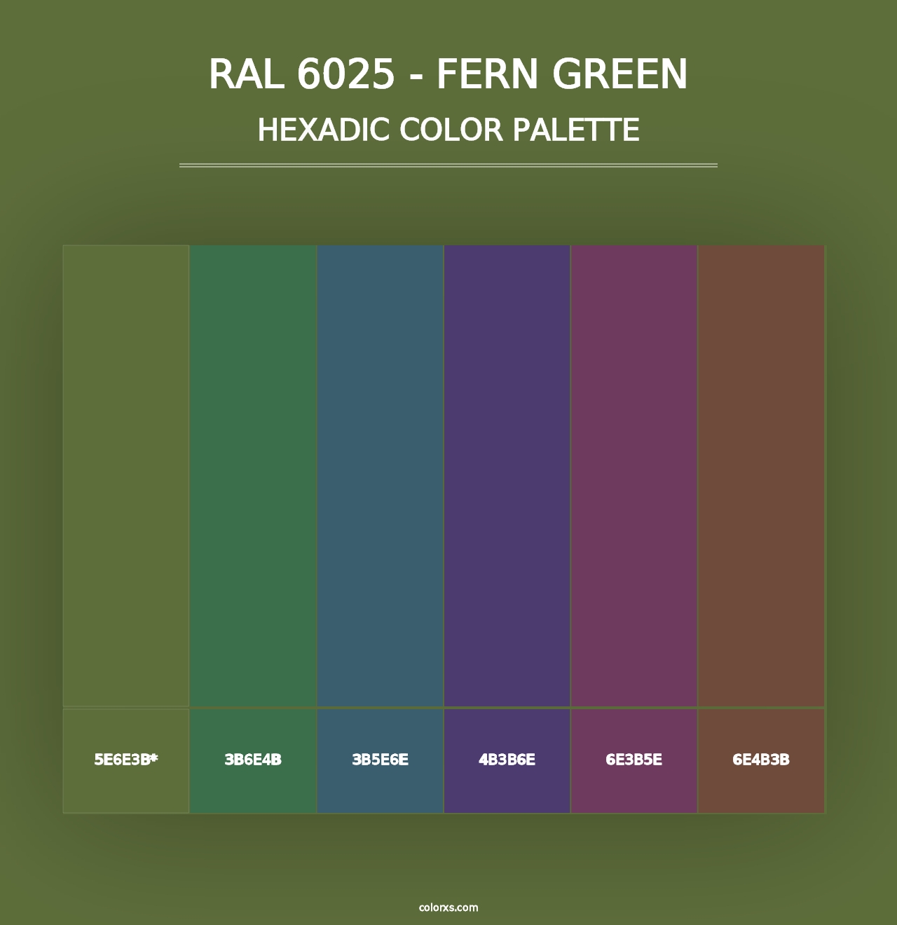 RAL 6025 - Fern Green - Hexadic Color Palette